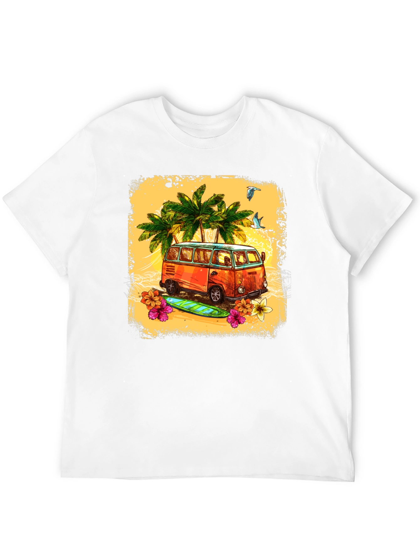 Black Retro Beach Van Graphic Tee view 12