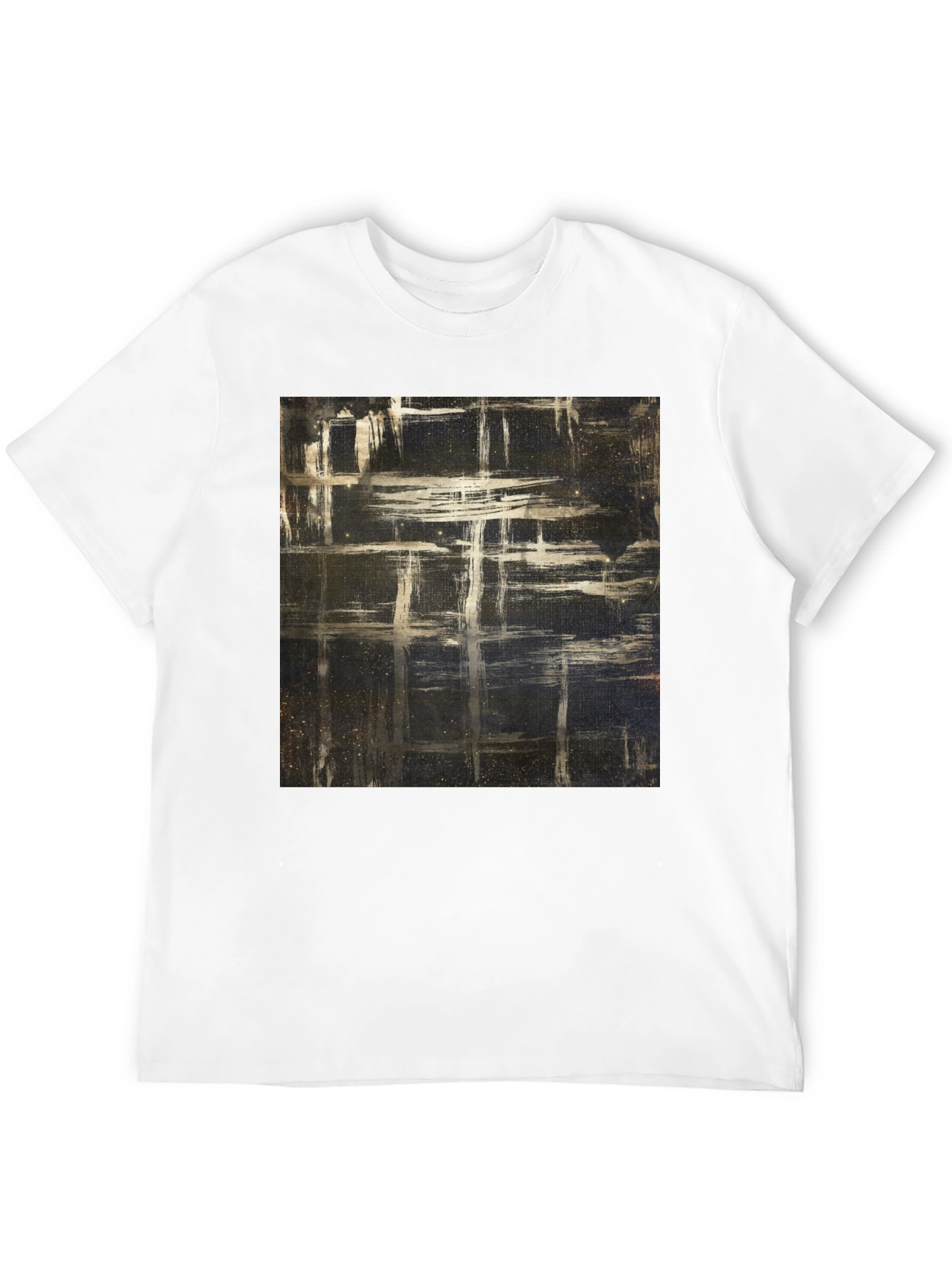 Black Abstract Grid Graphic T-Shirt - Black view 12