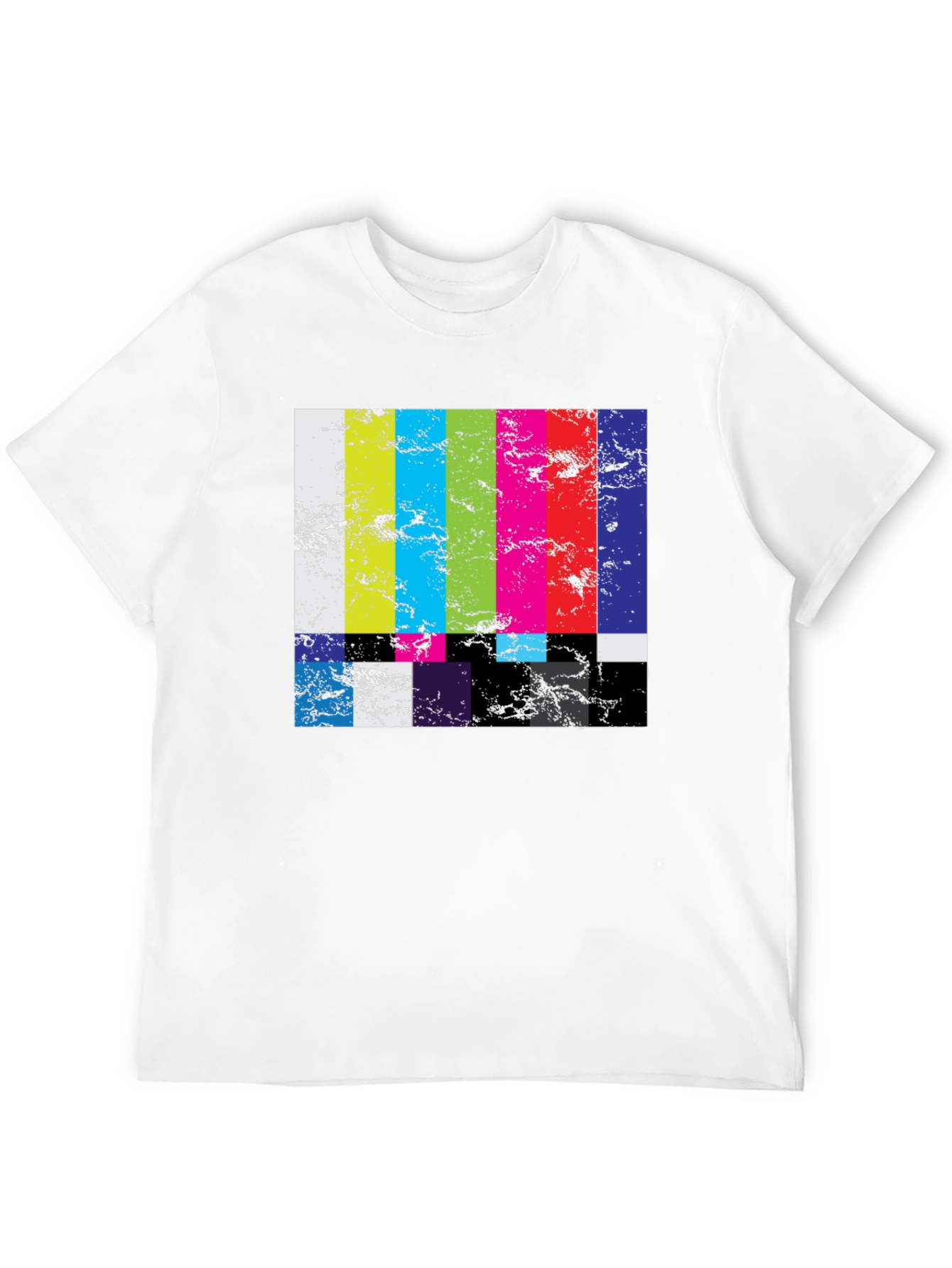 Black Retro TV Test Pattern Graphic Tee - Black view 12