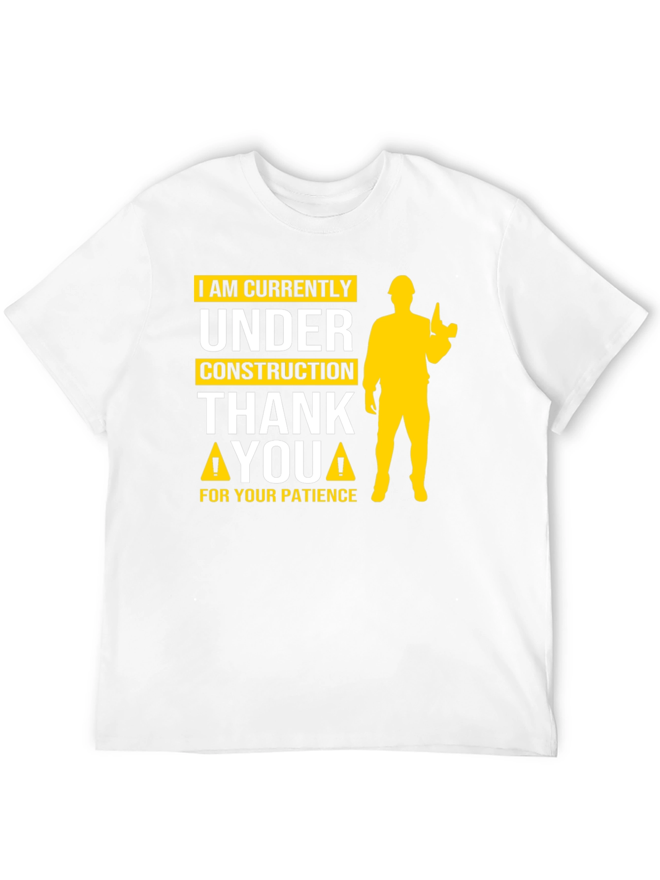 Black Under Construction Graphic Tee - Funny Novelty Shirt view 12