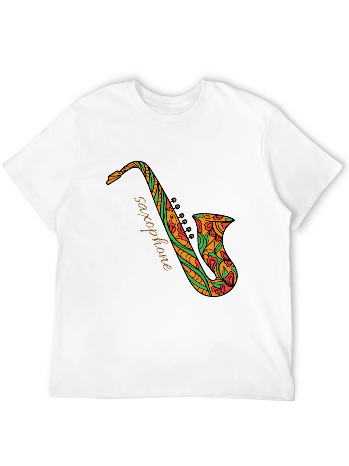 Black Black Saxophone Floral Graphic Tee view 12