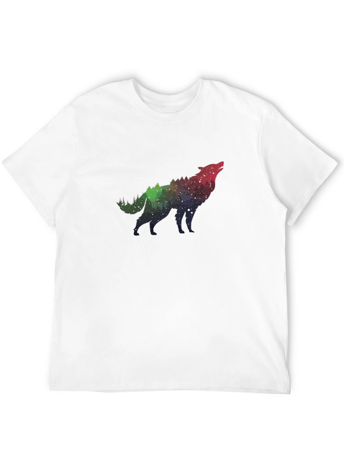 Wolf Galaxy Print Black T-Shirt - 12