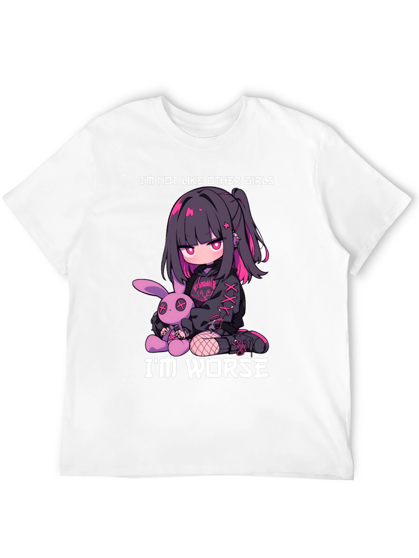 Black I'm Not Like Other Girls - Goth Anime T-Shirt view 12