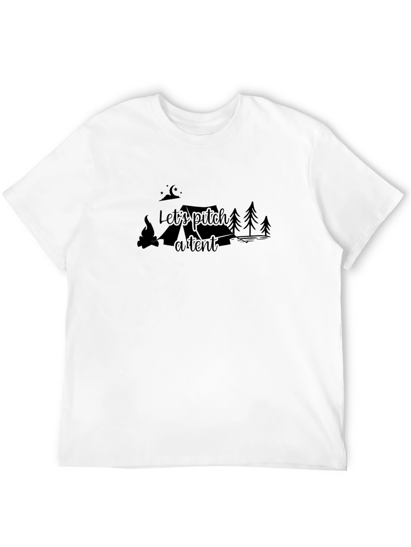 Black Let's Pitch a Tent Camping Graphic Tee view 12