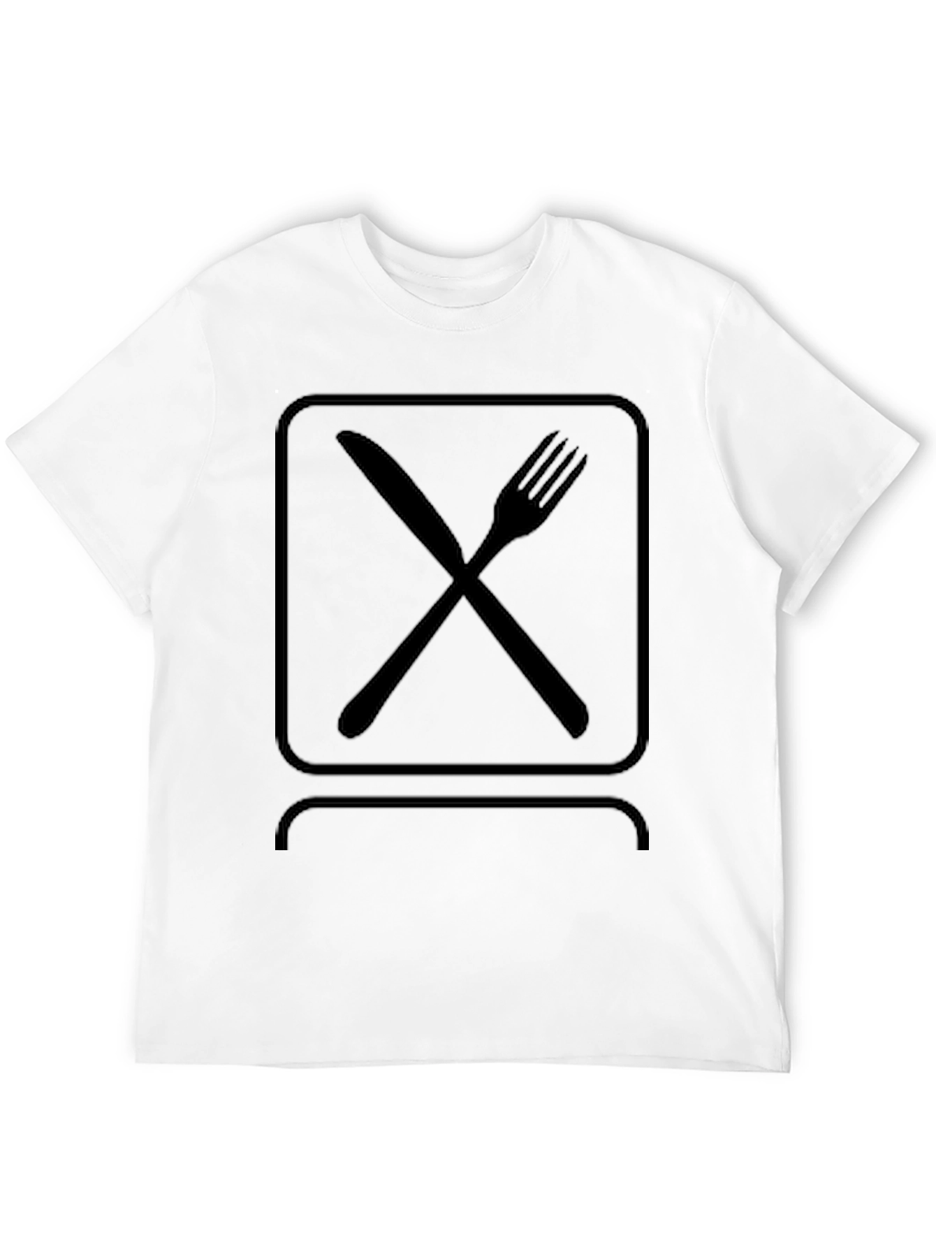 Black Fork and Knife Graphic Tee - Black Casual Style view 12