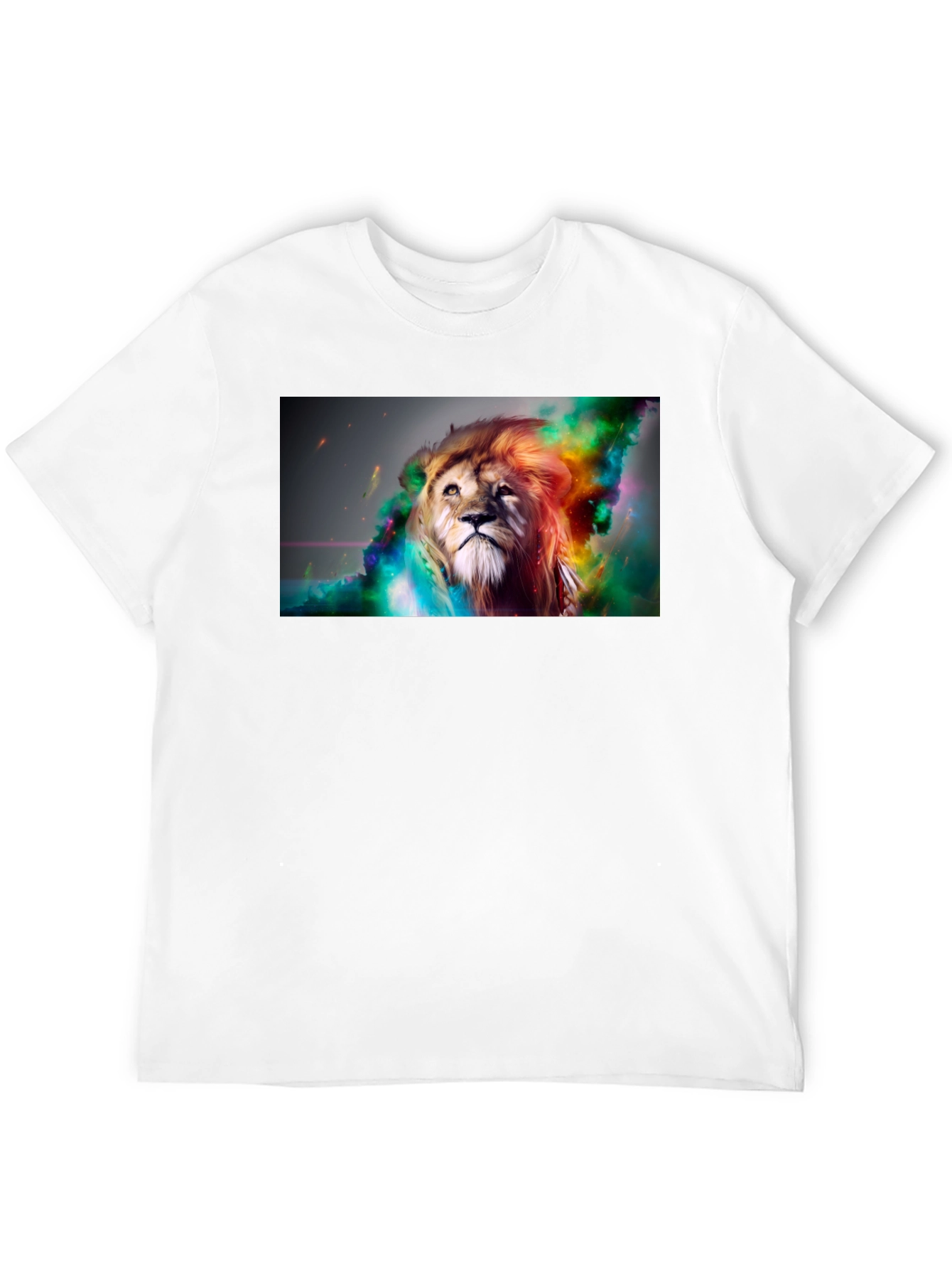Black Lion Art Graphic Print Black T-Shirt view 12