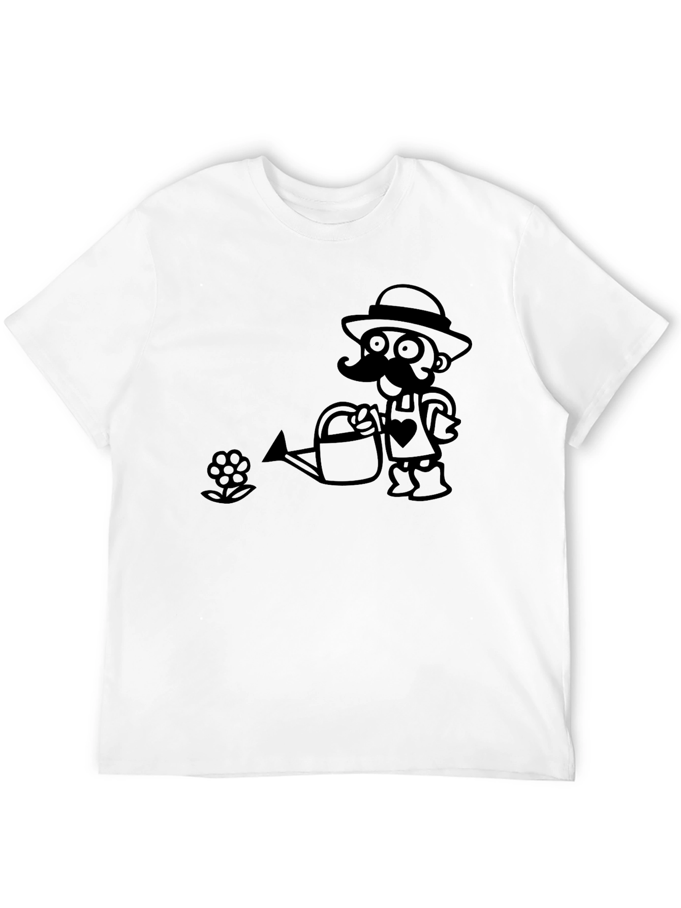 Black Gardener Cartoon Black T-Shirt view 12