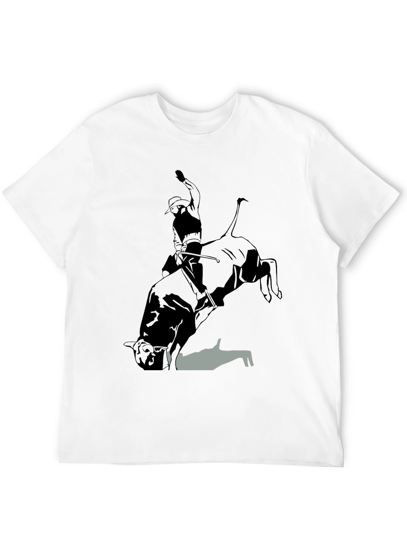 Black Bull Riding Graphic Tee - Cowboy Rodeo T-Shirt view 12