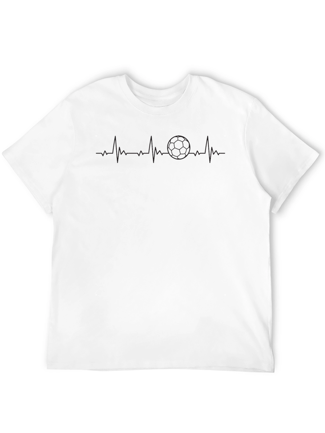 Black Soccer Heartbeat T-Shirt - Black Graphic Tee view 12