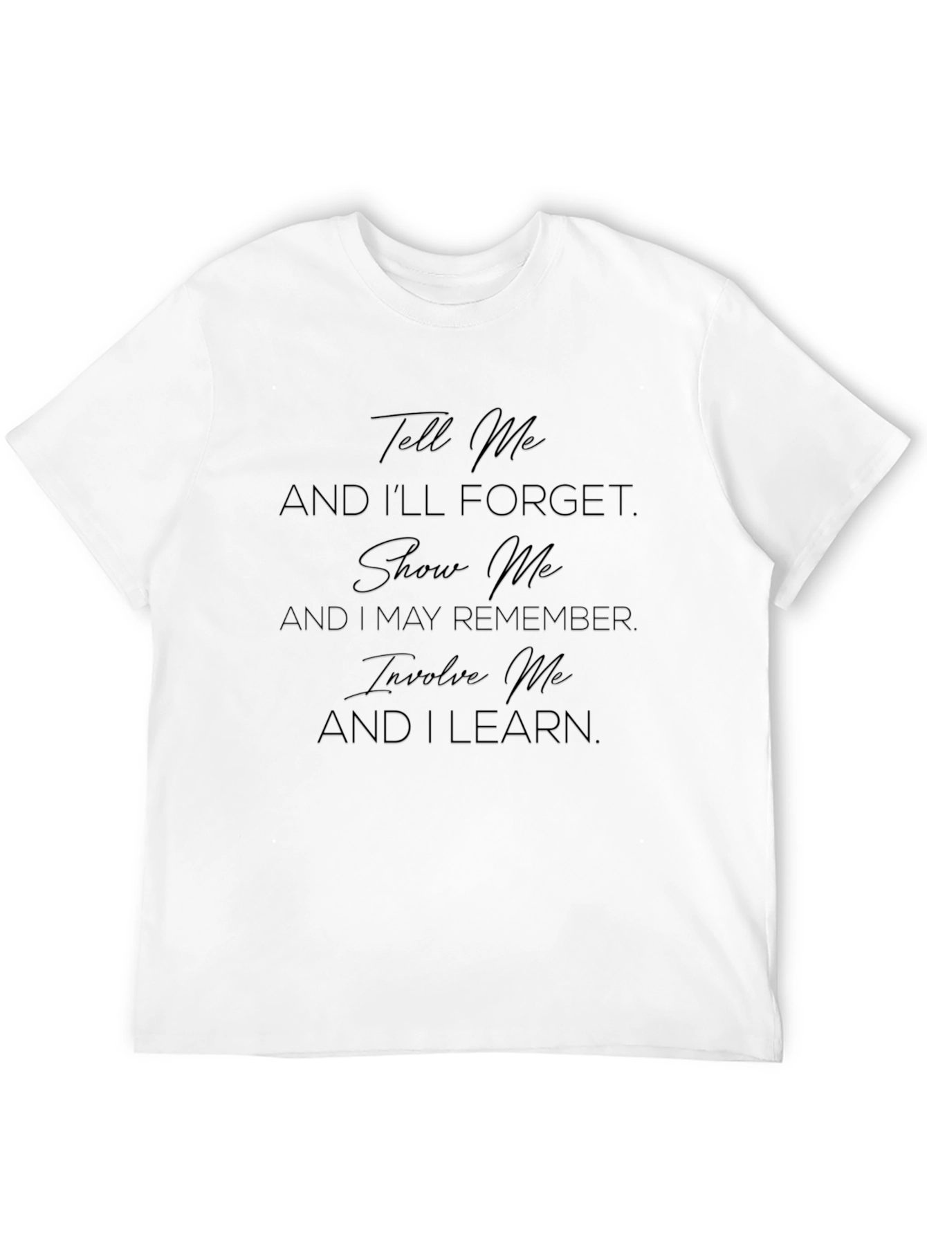 Black Inspirational Learning Quote T-Shirt - Black view 12