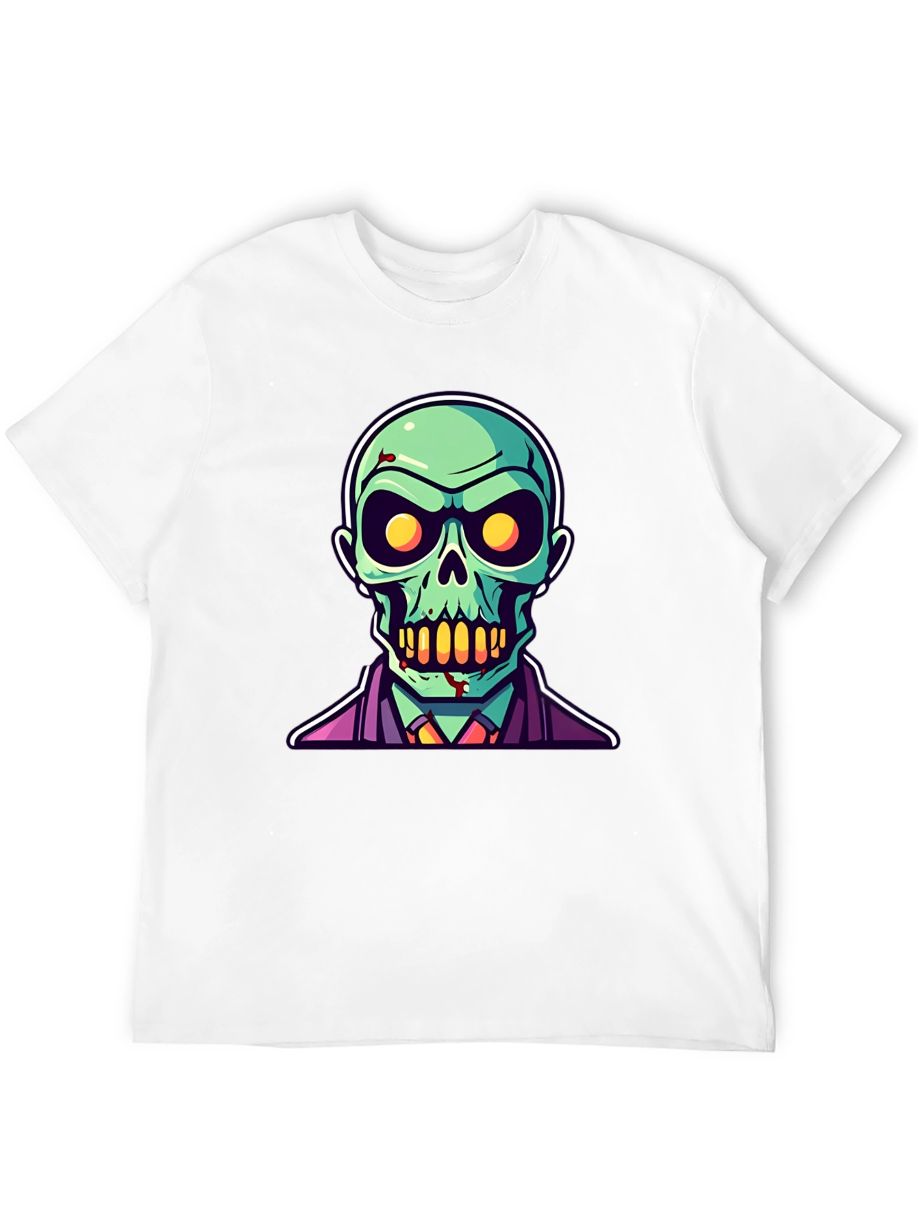Black Zombie Cartoon Graphic Tee - Black Halloween Shirt view 12