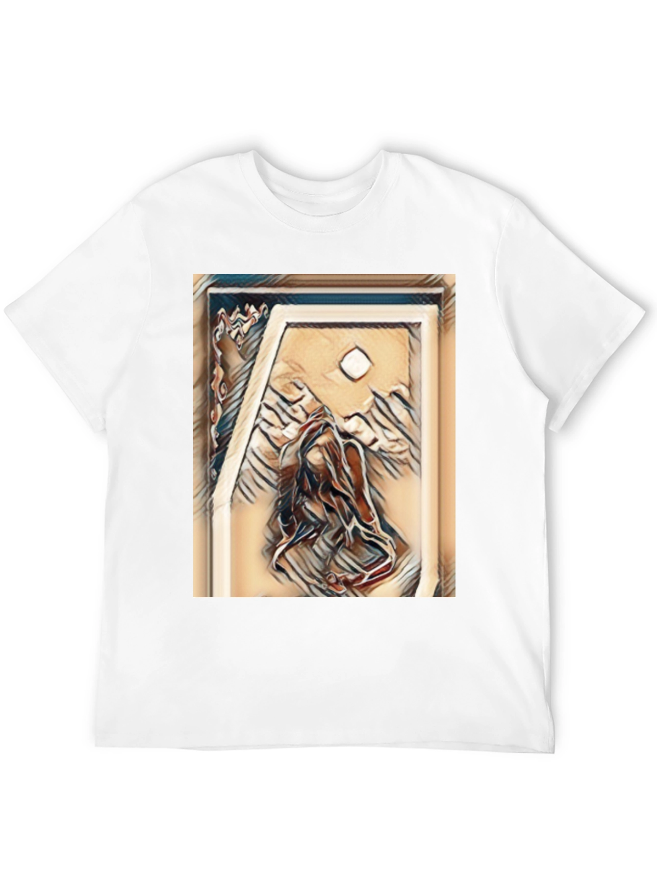 Black Abstract Art Tee - Black Cotton Blend view 12