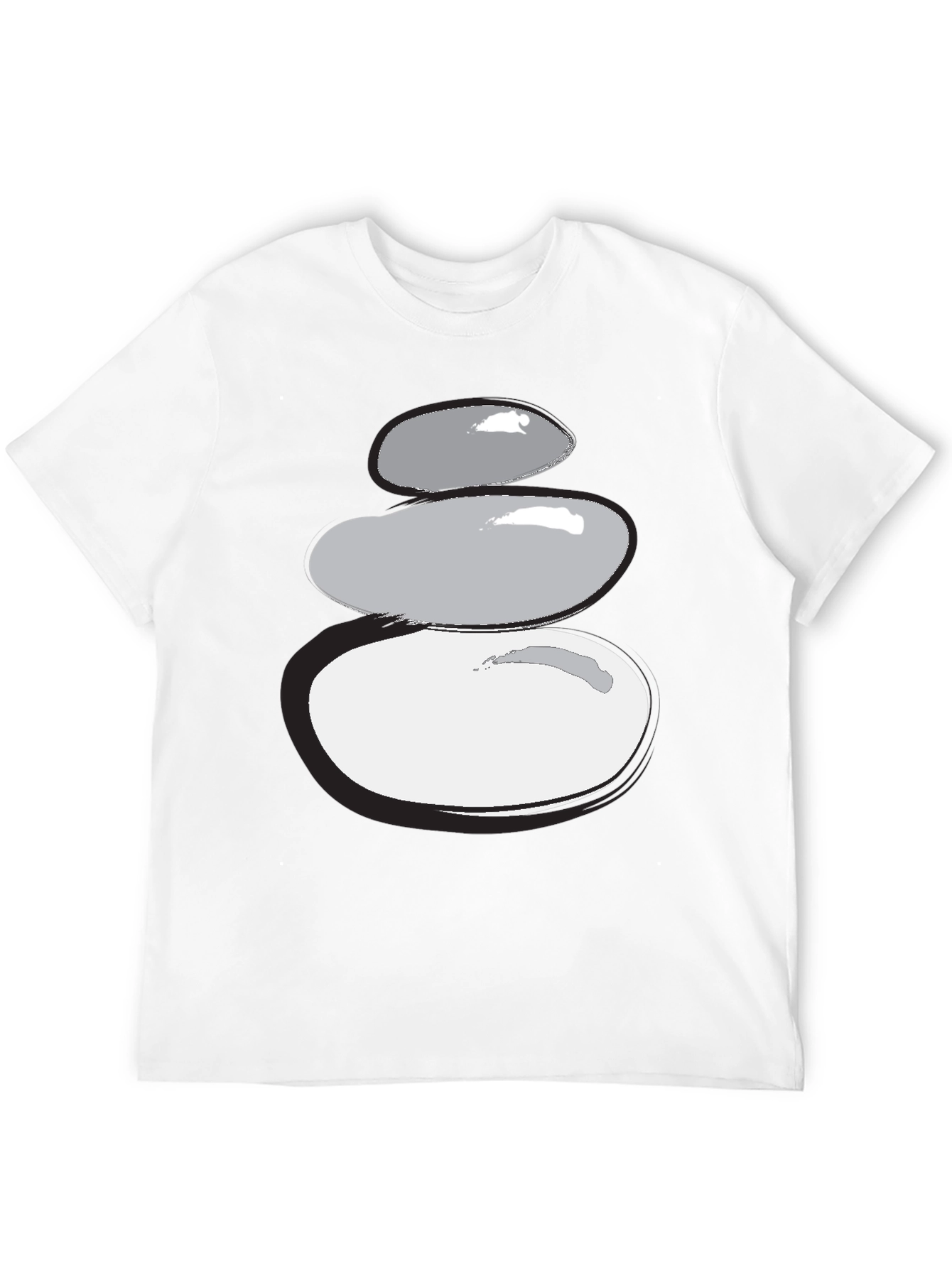 Black Stacked Stones Graphic Tee - Zen Style view 12