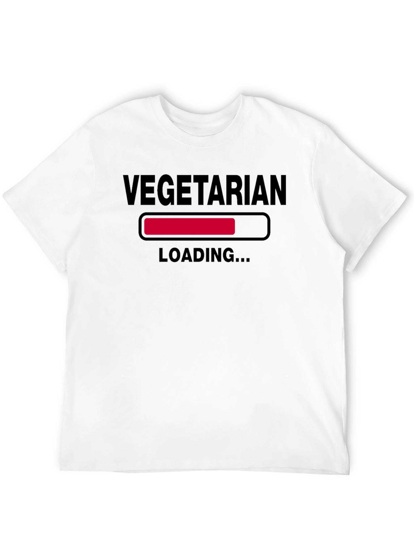 Black Vegetarian Loading T-Shirt - Funny Vegan Tee view 12