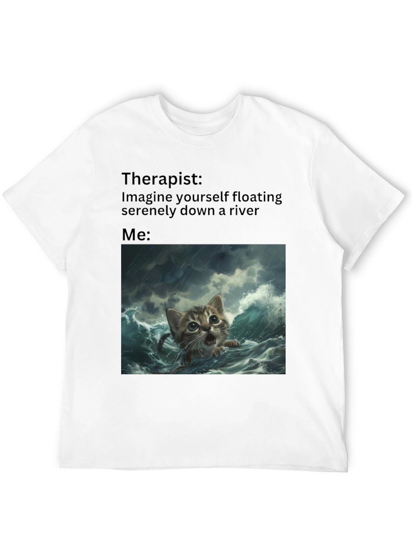 Black Therapist River Cat T-Shirt view 12