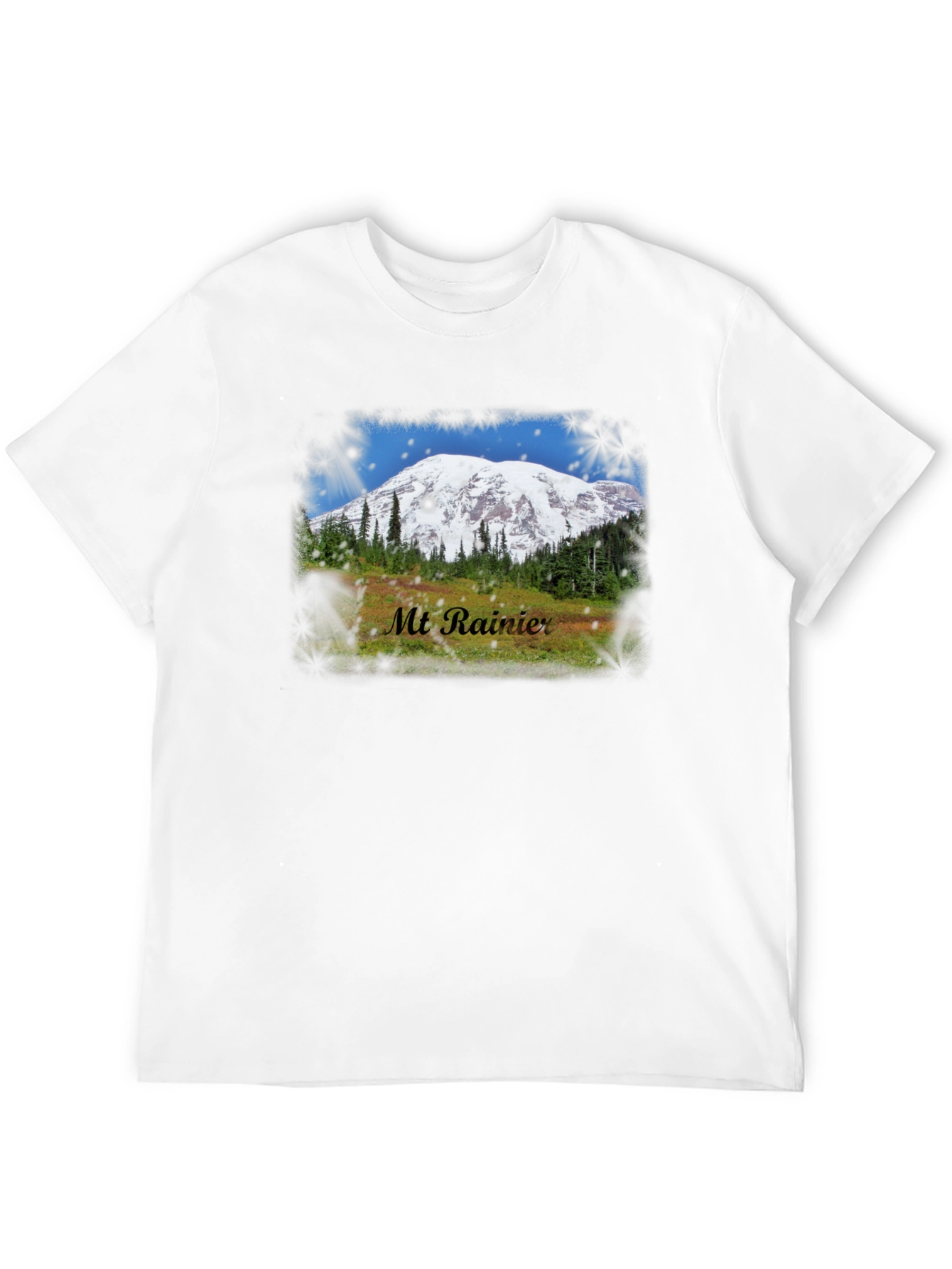 Black Mt. Rainier Graphic T-Shirt - Nature Inspired Tee view 12