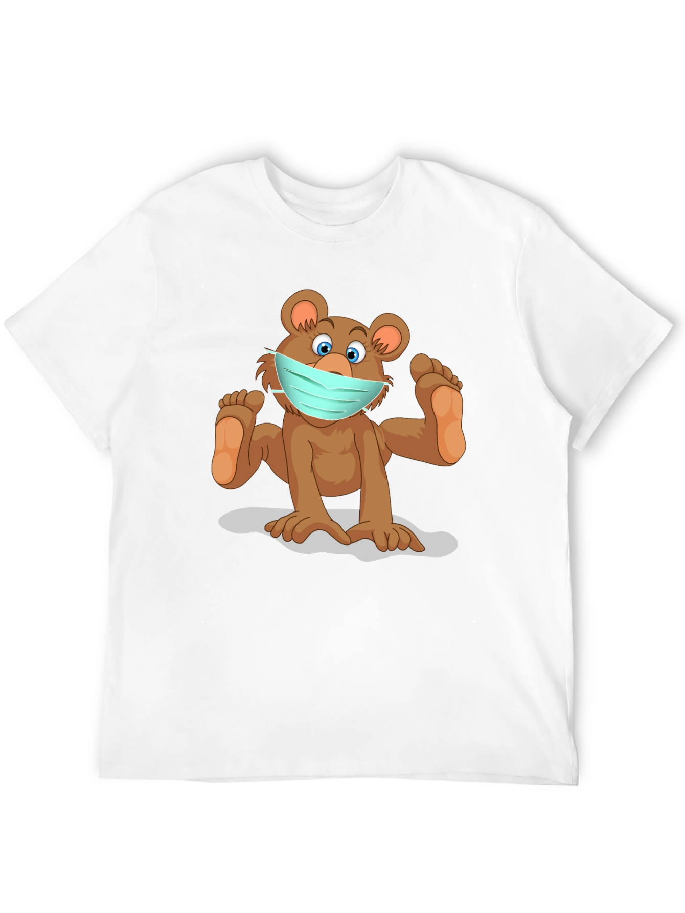 Black Bear Wearing Face Mask Graphic Tee view 12