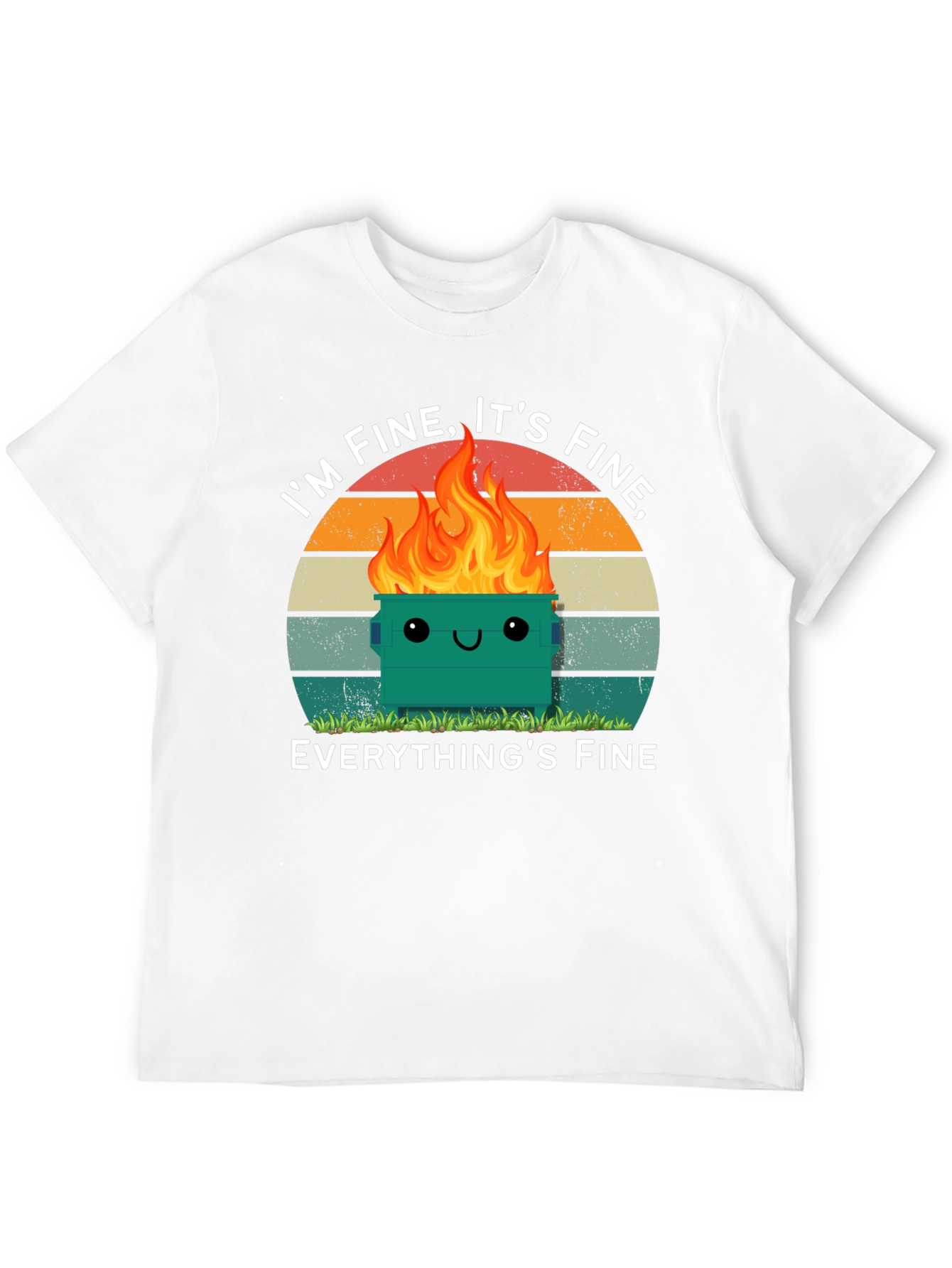 Black I'm Fine Dumpster Fire T-Shirt - Everything's Fine Meme Tee view 12