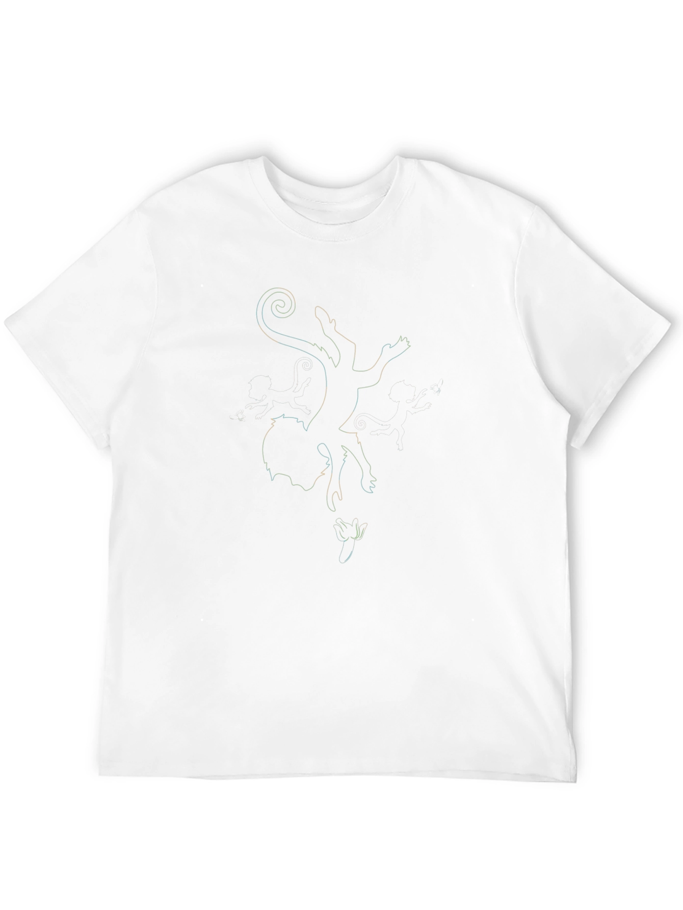 Black Monkey Outline Graphic Black T-Shirt view 12