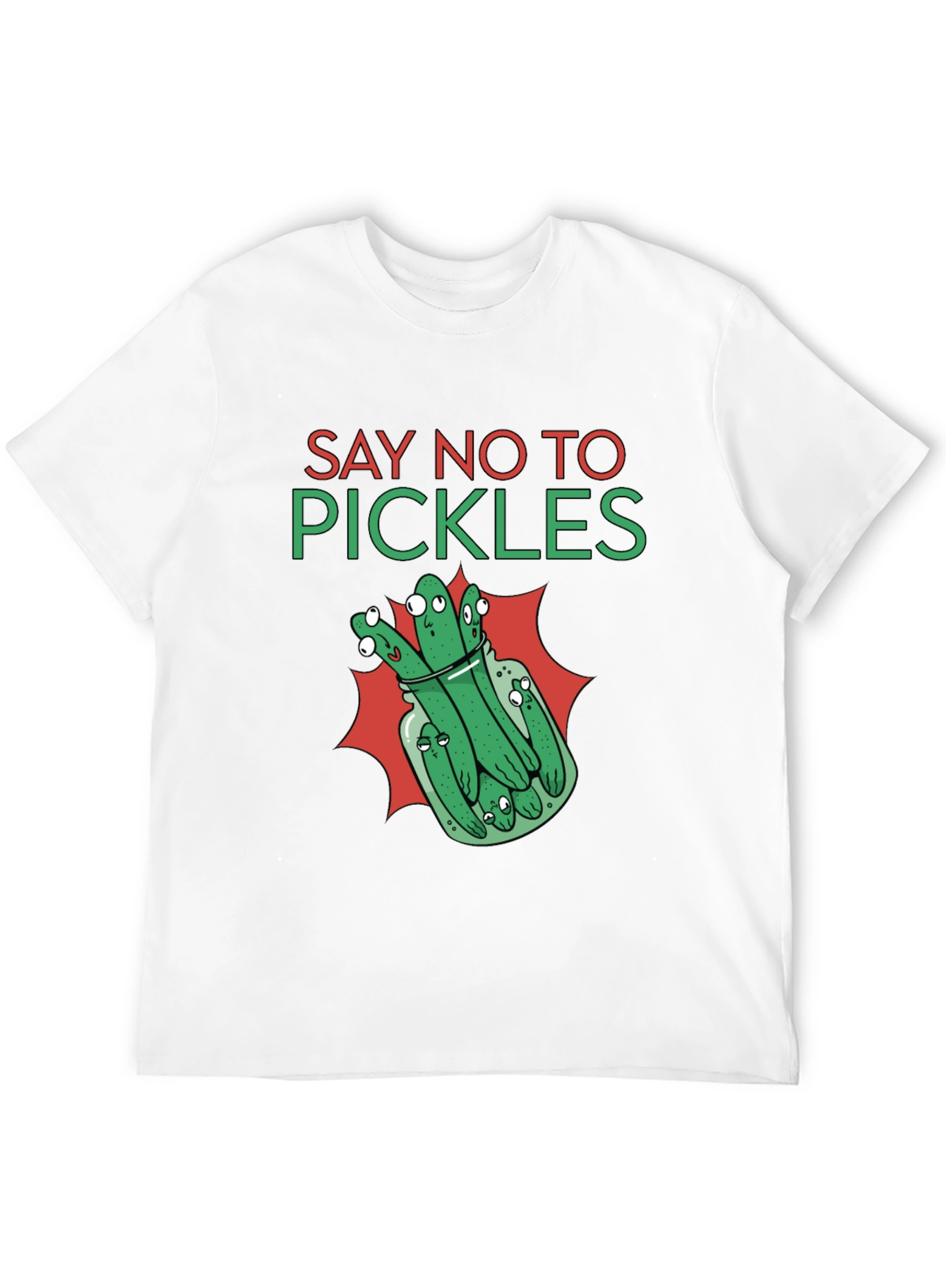 Black Say No to Pickles Funny Graphic T-Shirt view 12