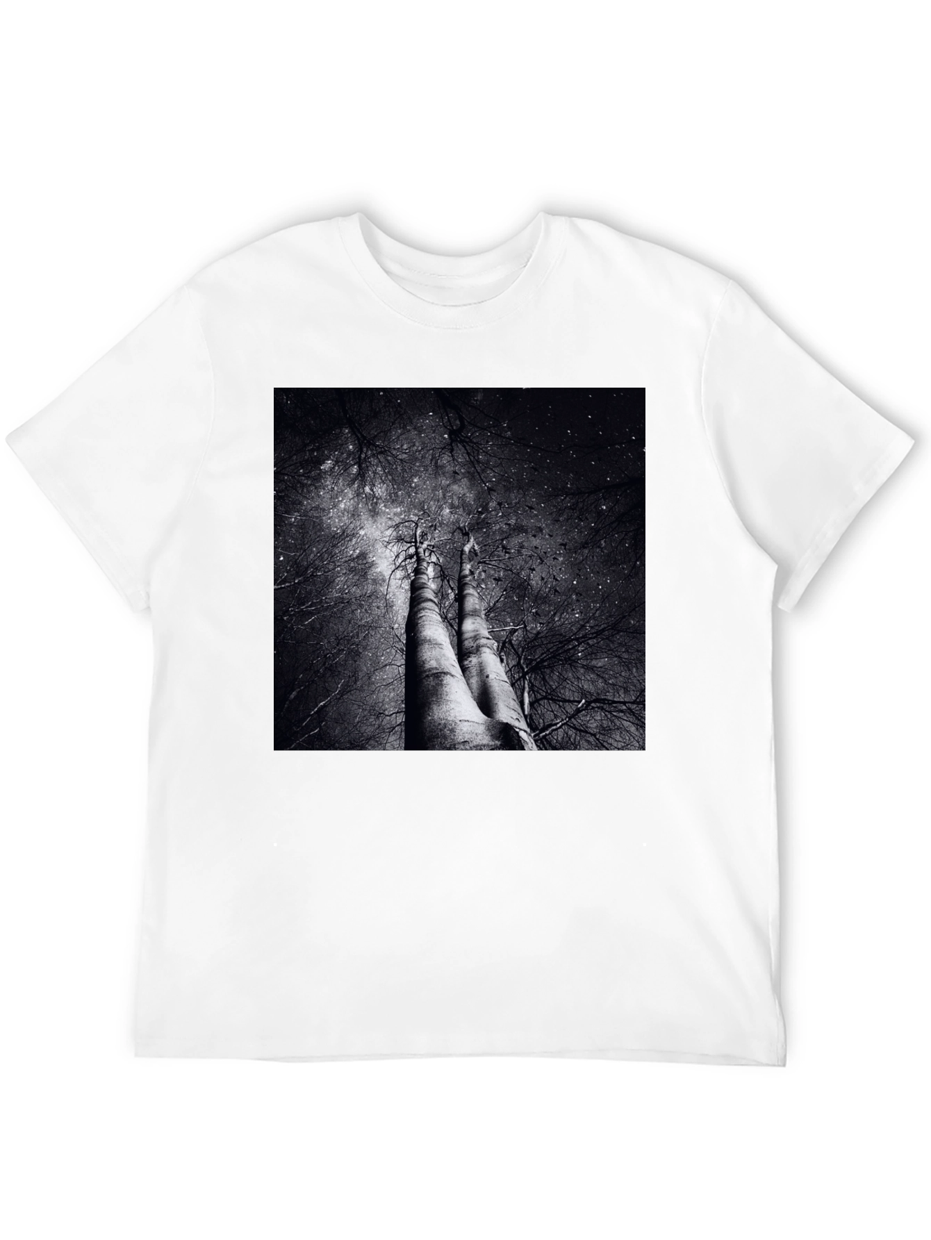 Black Abstract Tree Graphic Tee - Black Cotton Blend view 12