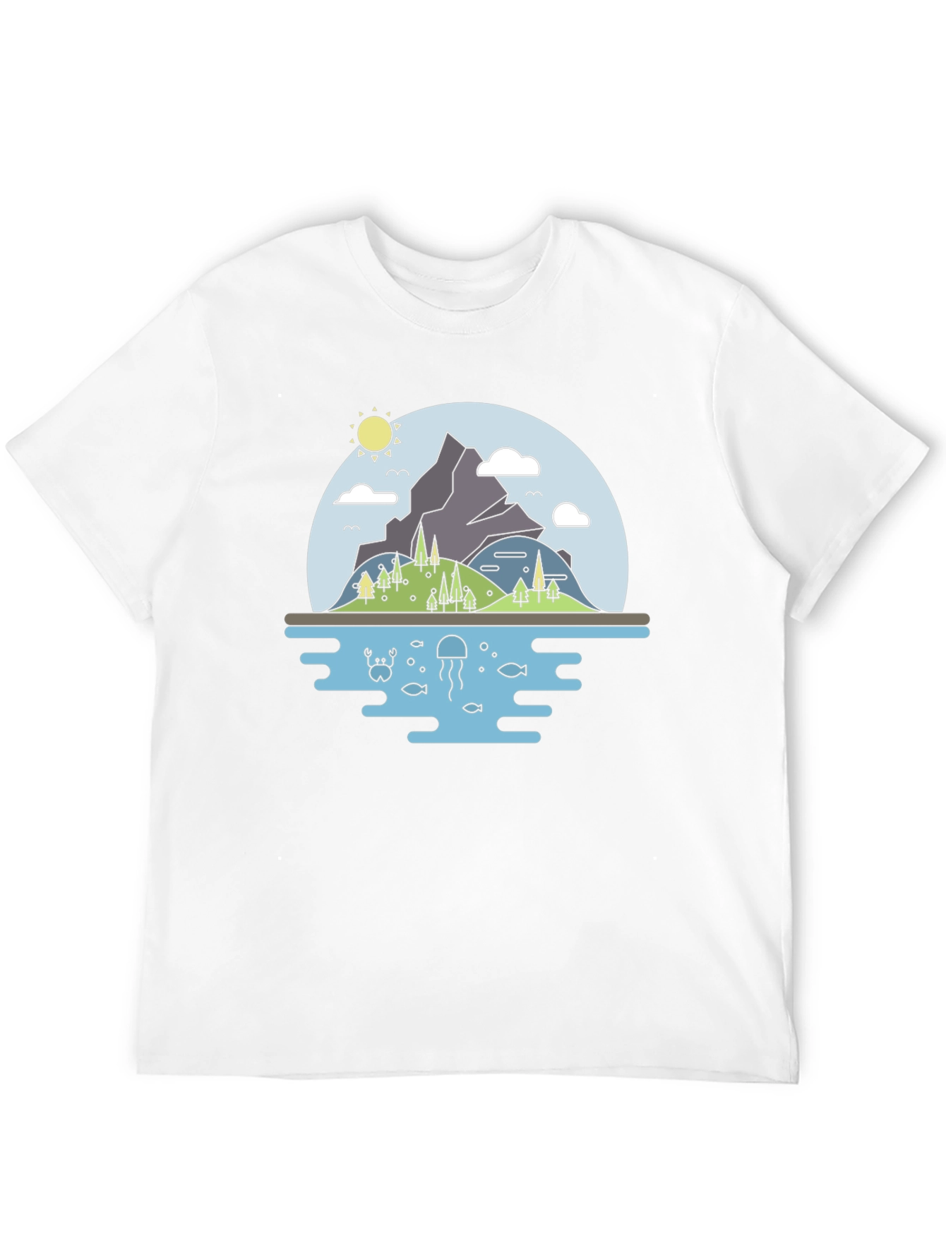 Black Nature Graphic Tee - Mountain & Sea Black T-Shirt view 12