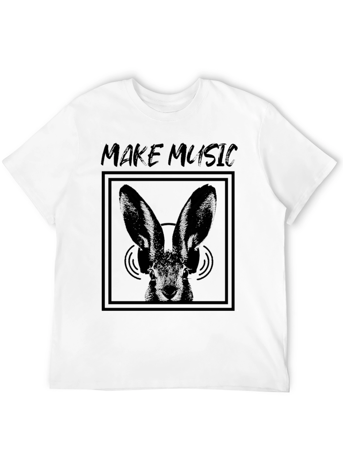 Black Make Music Bunny Graphic Tee - Black view 12