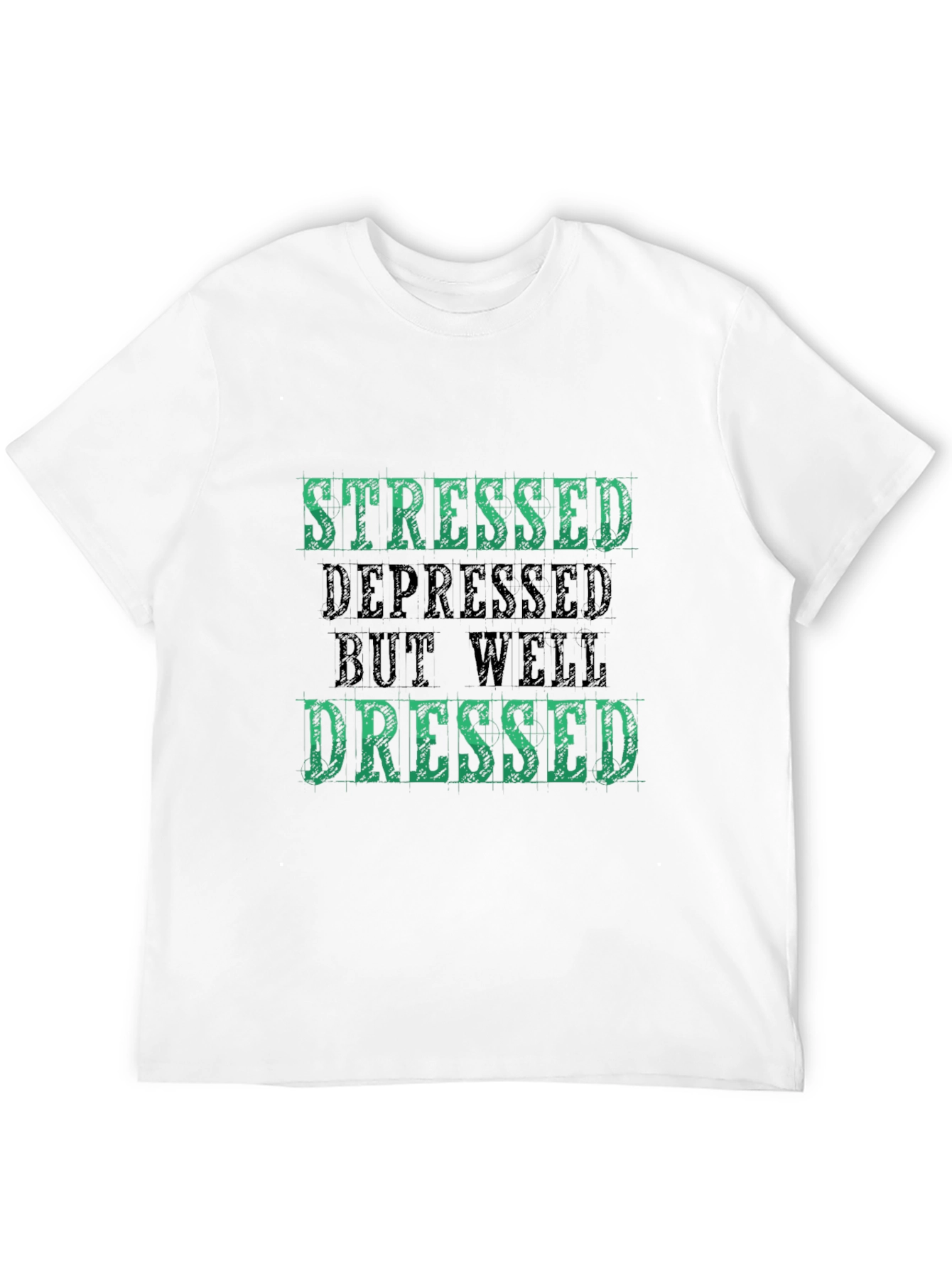 Black Stressed Depressed But Well Dressed T-Shirt view 12