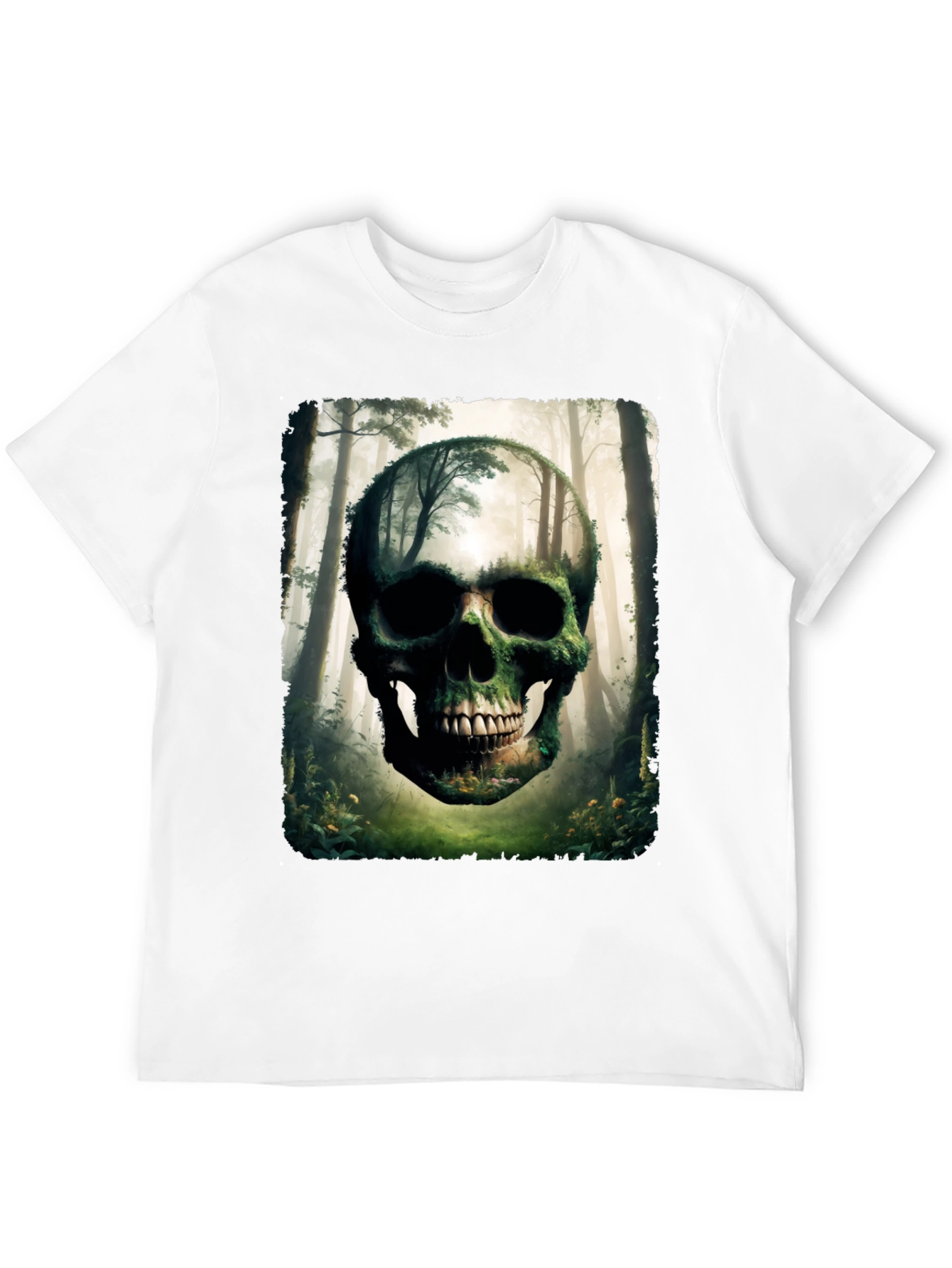 Nature Skull Graphic Tee - Unique Forest Design T-Shirt - 12