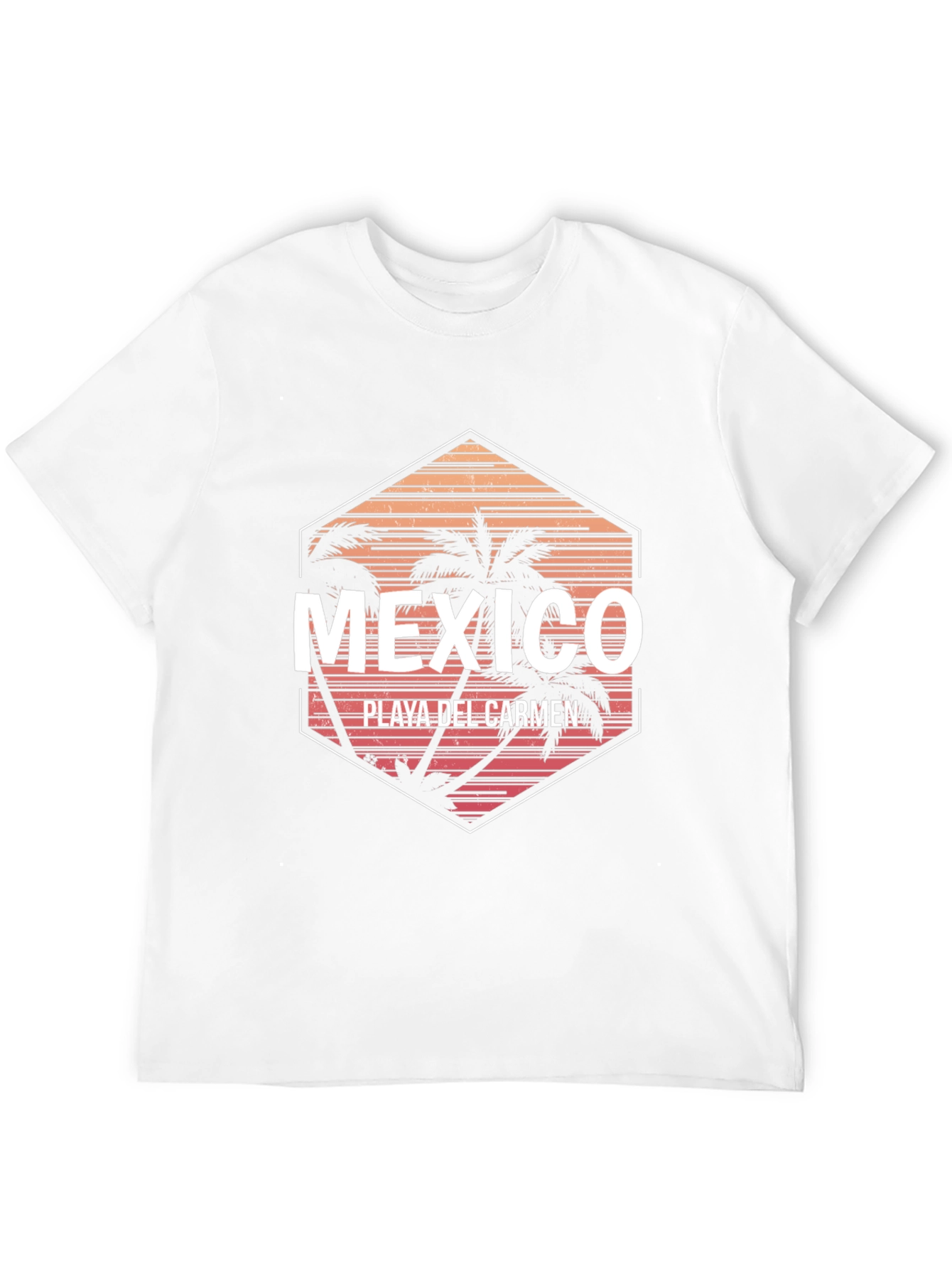 Black Mexico Playa Del Carmen Palm Tree Graphic T-Shirt view 12