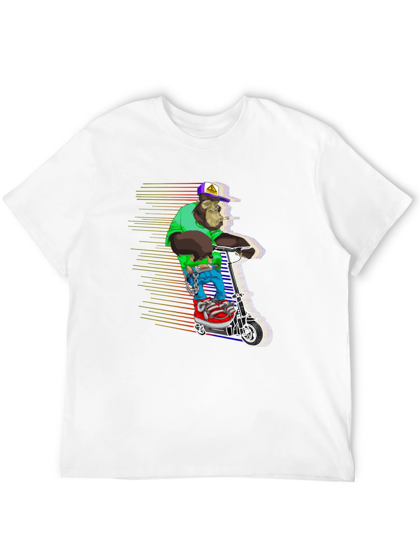 Black Cool Ape Scooter Graphic Tee - Black view 12
