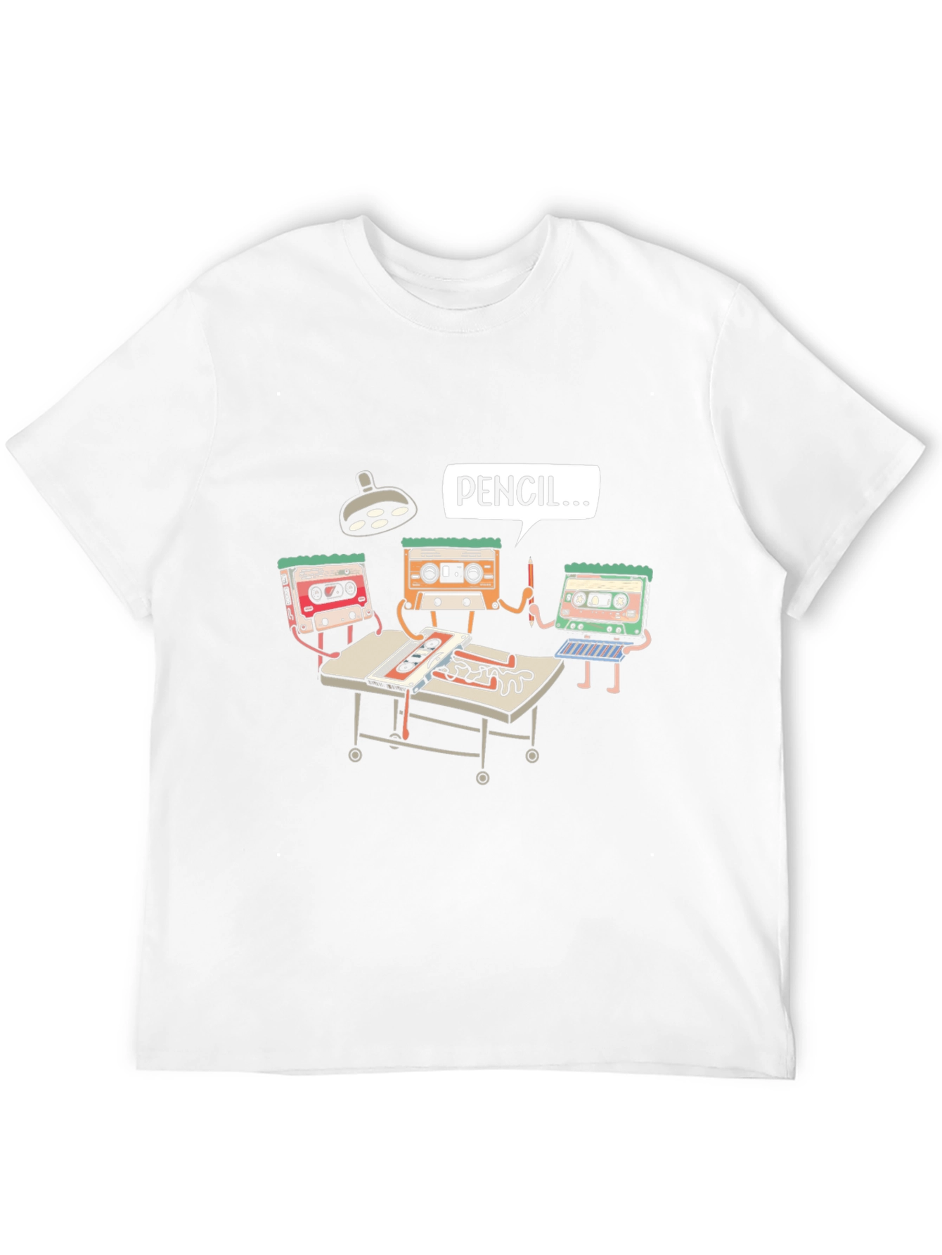 Black Cassette Tape Surgery T-Shirt - Funny Graphic Tee view 12