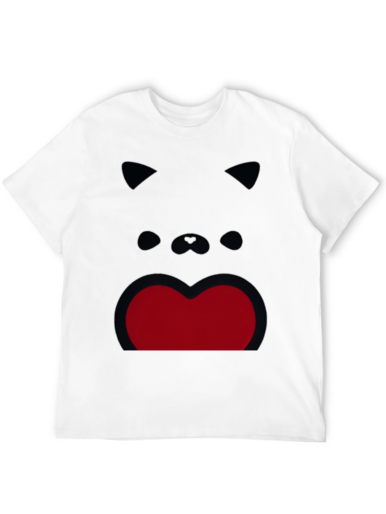 Black Funny Cat Face Graphic Print Black T-Shirt view 12