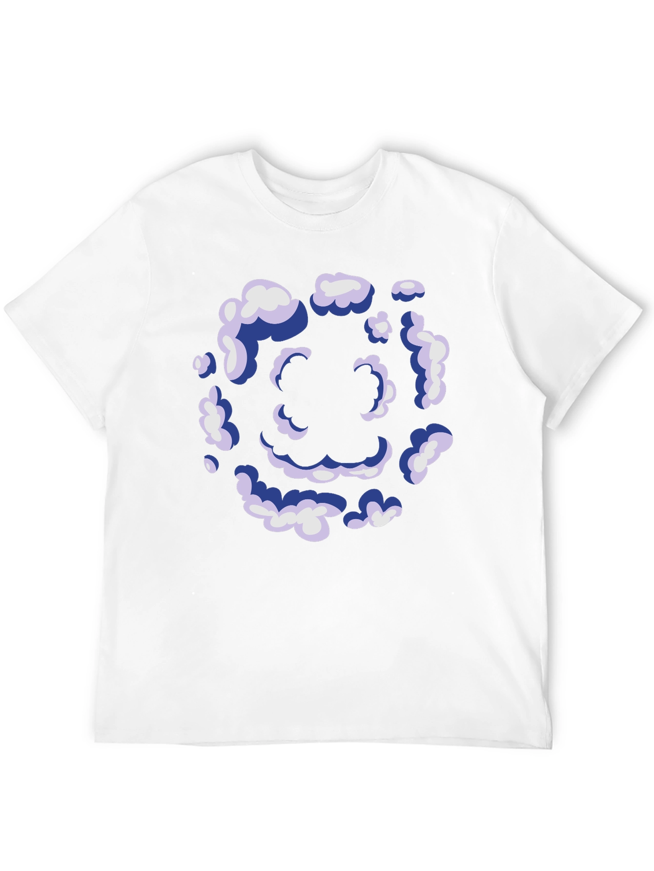 Black Smiley Cloud T-Shirt - Unique Graphic Tee view 12