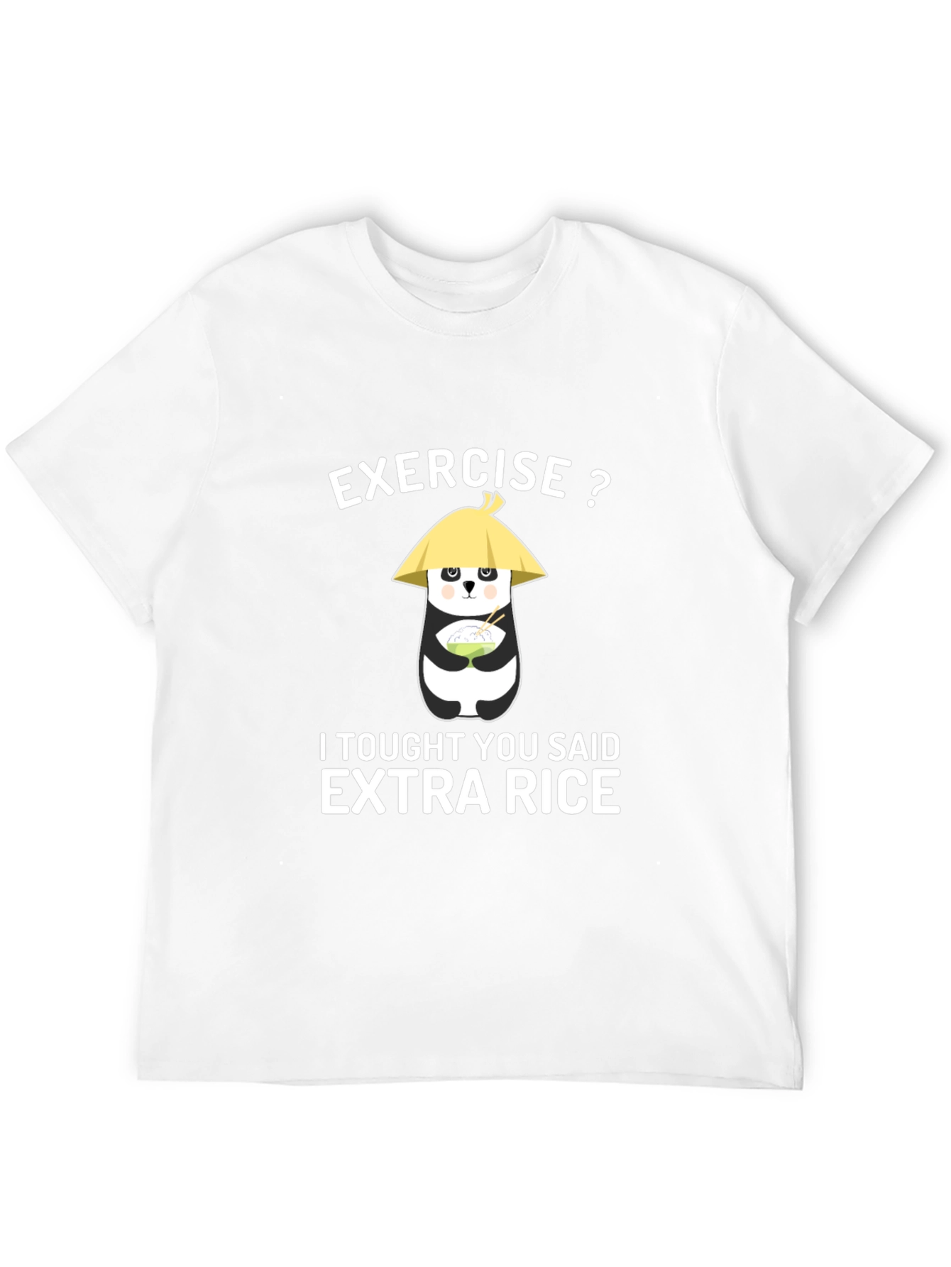 Black Exercise? Extra Rice Panda T-Shirt view 12