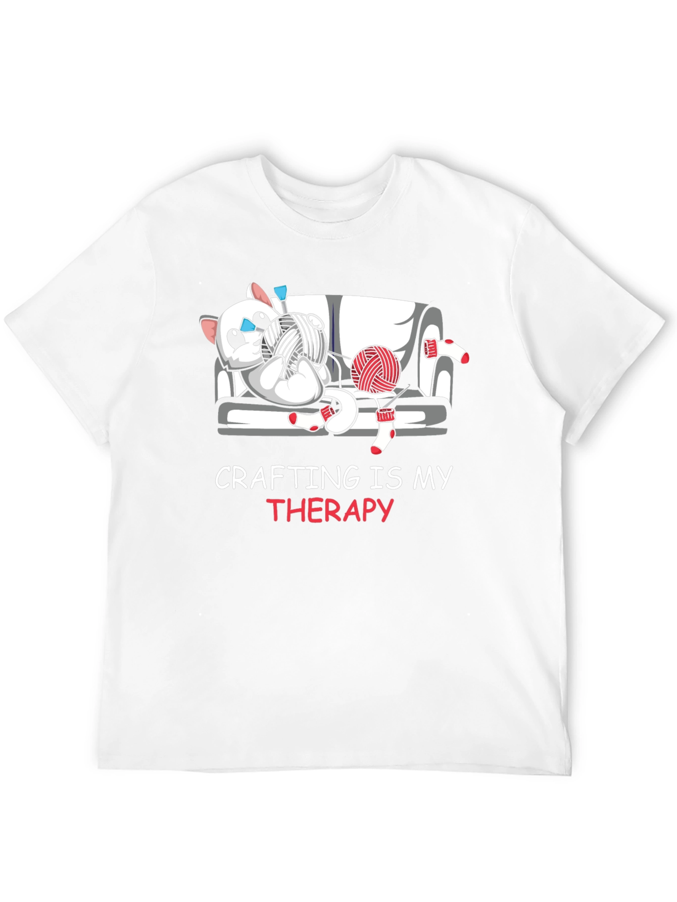 Black Crafting Is My Therapy Graphic T-Shirt view 12