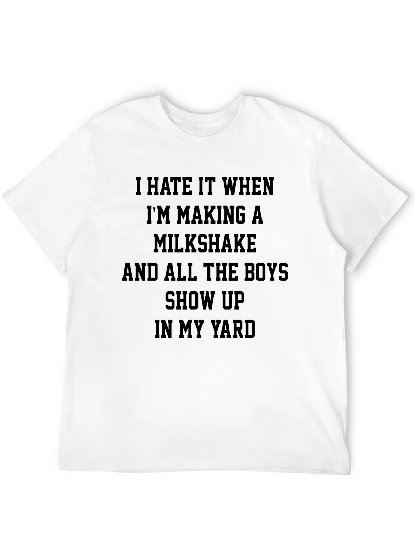 Black Funny Milkshake T-Shirt - Boys in the Yard view 12