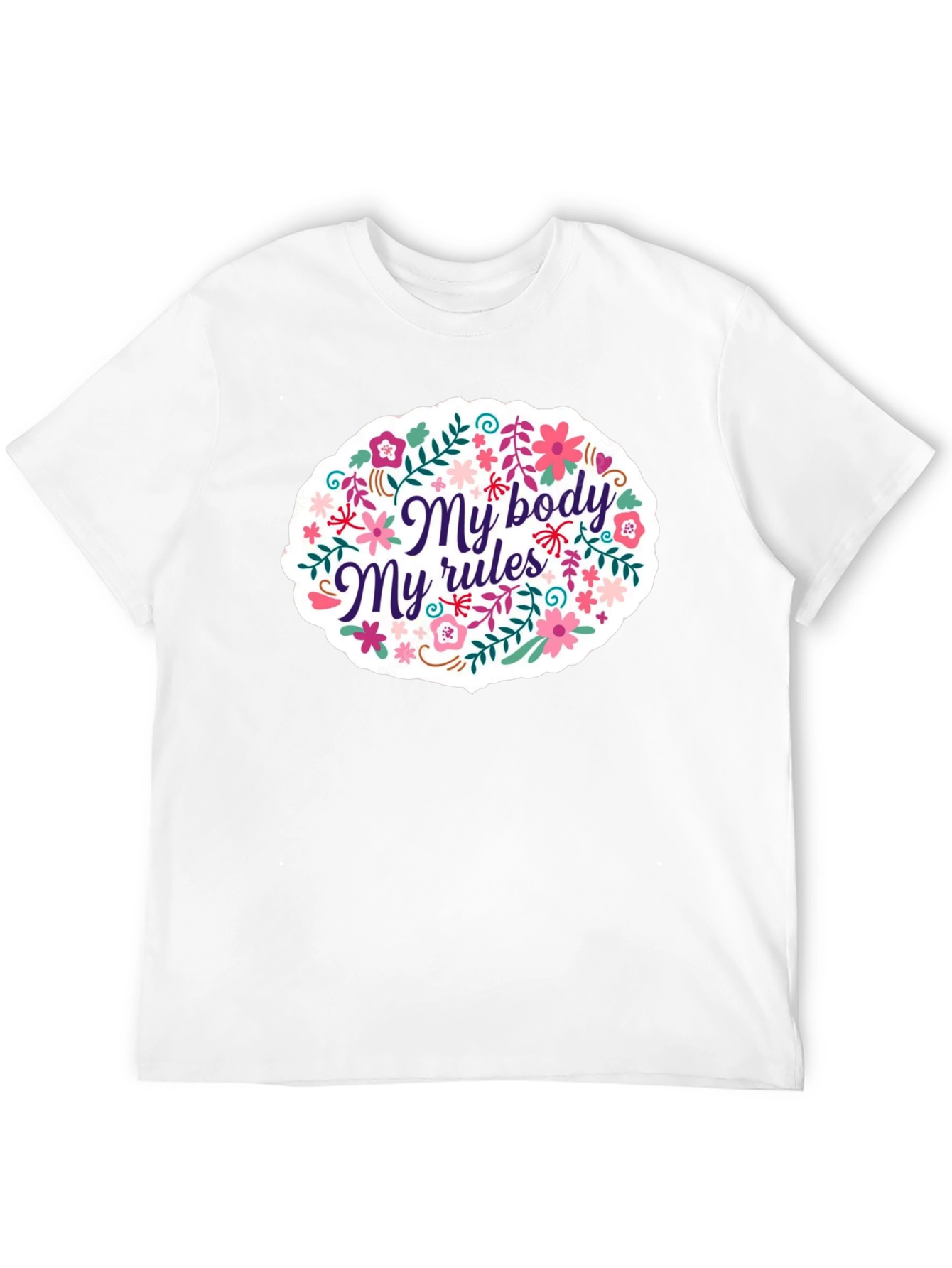 Black My Body My Rules Floral Graphic T-Shirt view 12