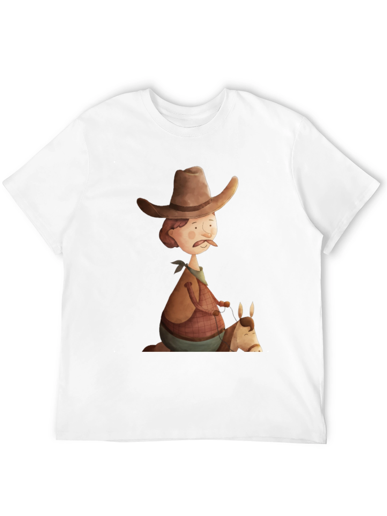 Black Cartoon Cowboy Graphic Tee - Unique Design! view 12