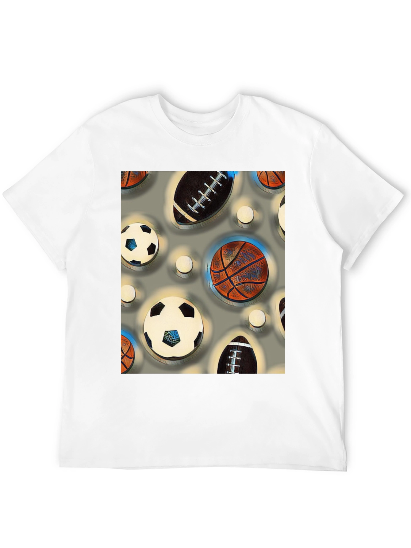 Black Sports Balls Patterned Tee view 12