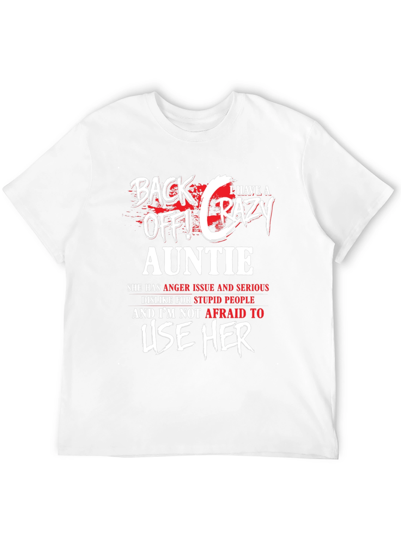 Black Back Off! Crazy Auntie Graphic Tee - Black view 12