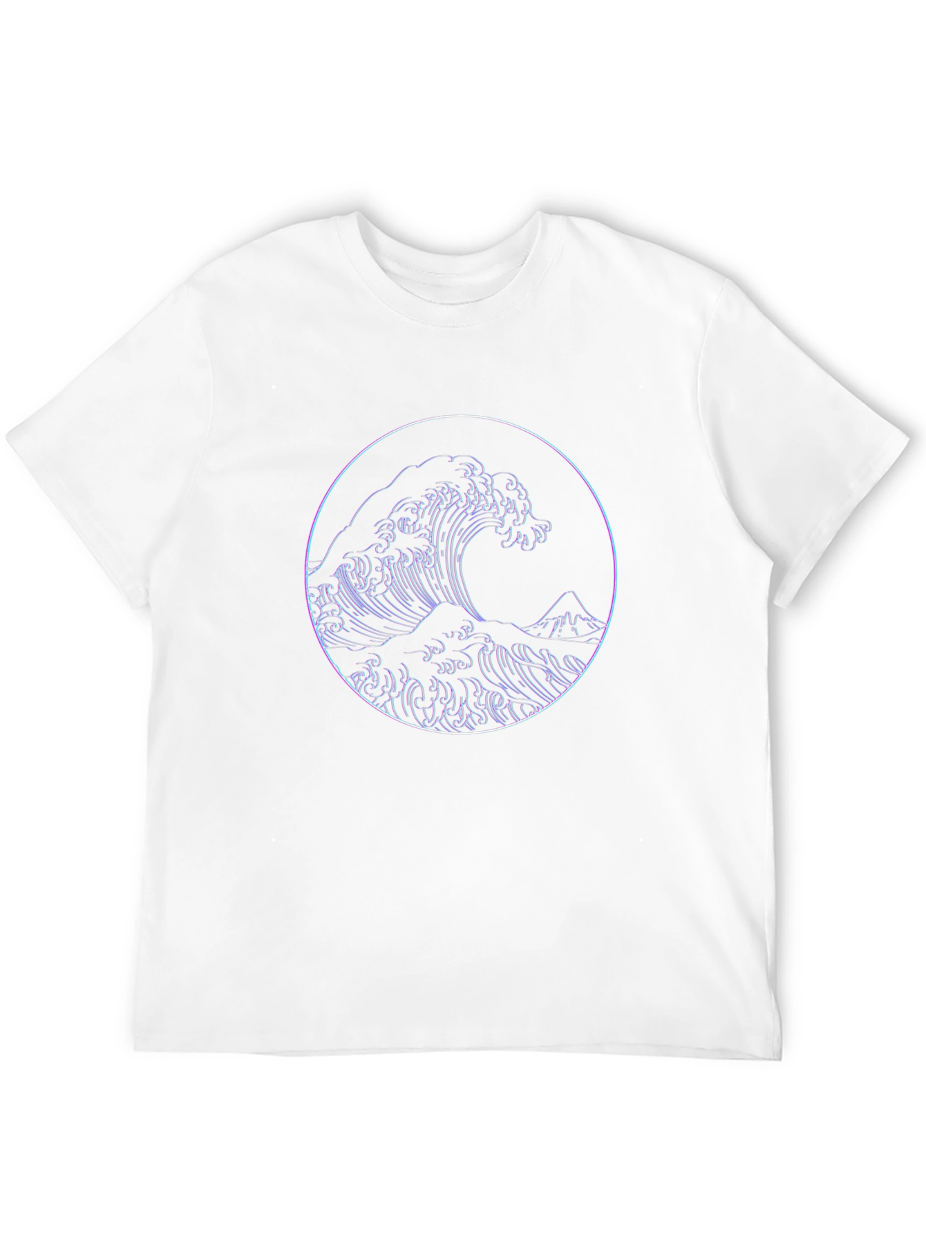 Black Great Wave Graphic Tee - Black Crew Neck T-Shirt view 12