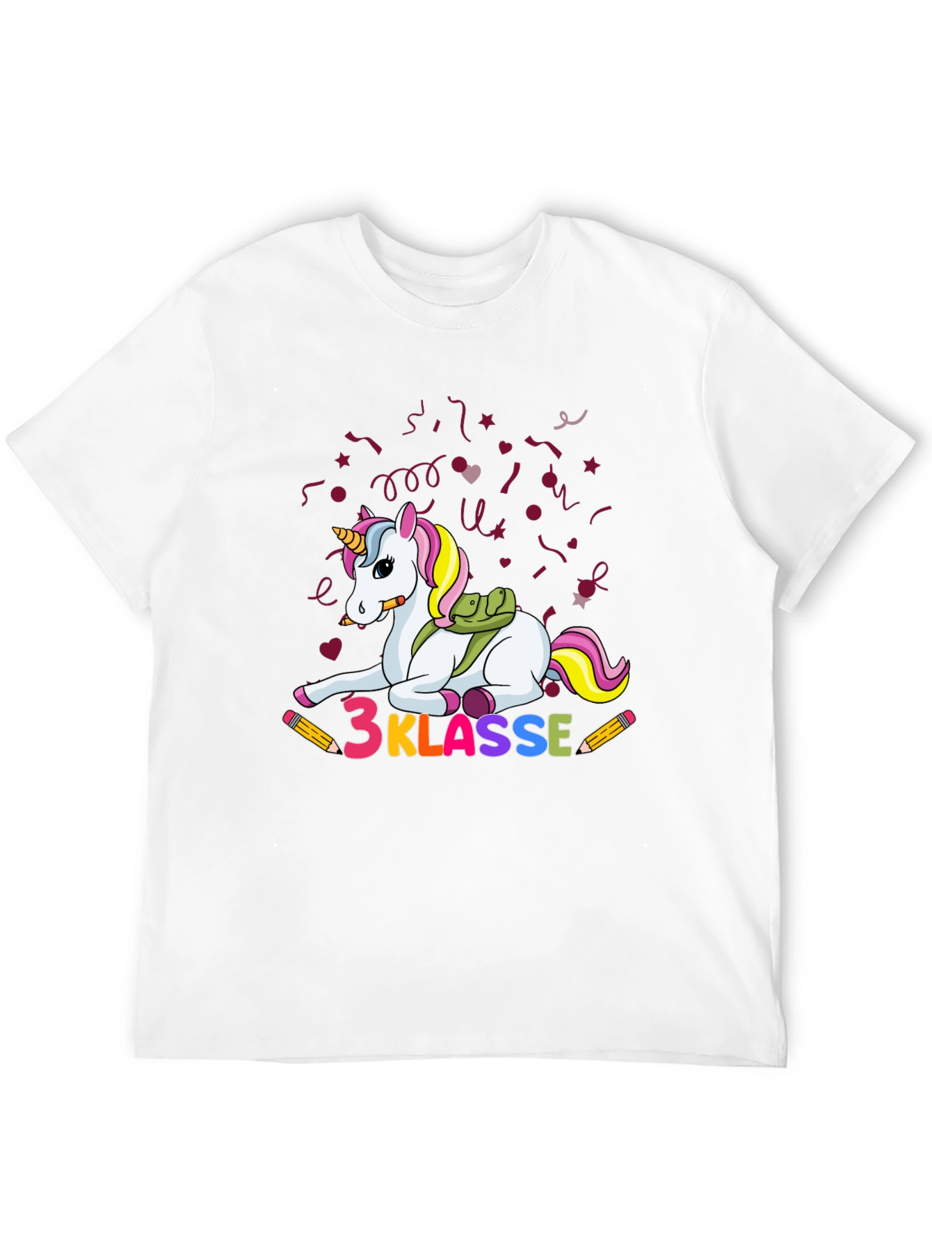 Black Cute Unicorn 3 Klasse T-Shirt view 12