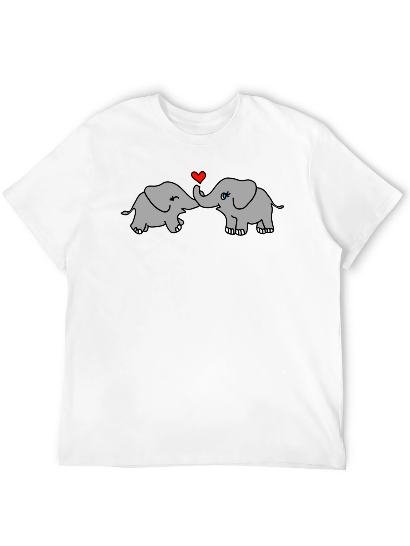 Black Elephant Love T-Shirt - Cute Animal Graphic Tee view 12