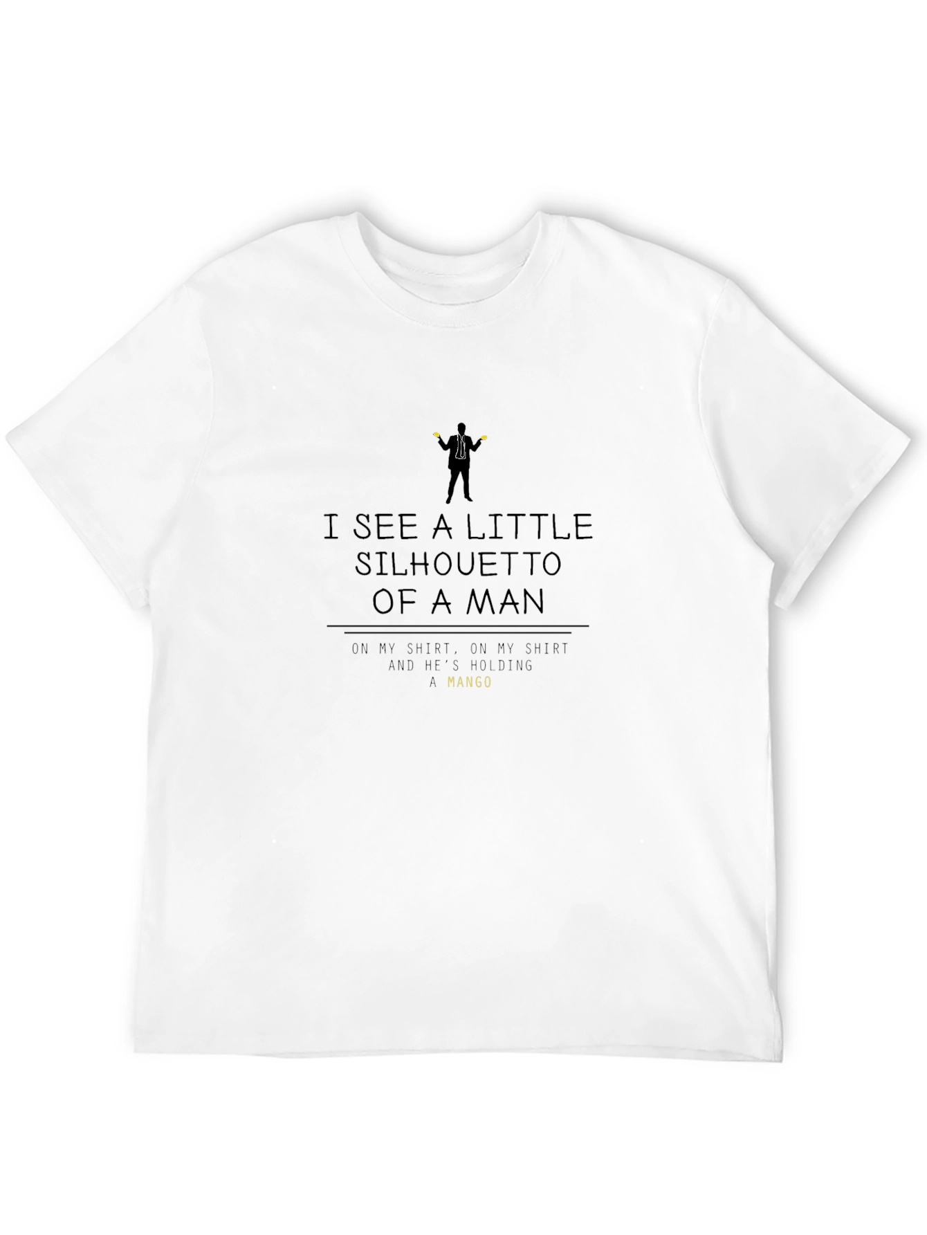 Black Silhouette of a Man Graphic Tee - Cotton Blend Comfort view 12
