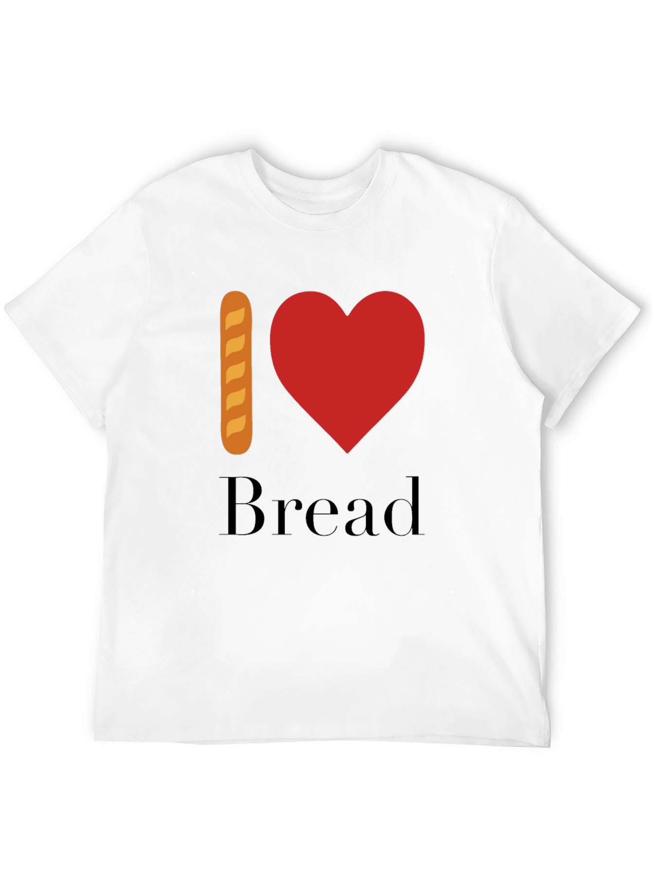 Black I Love Bread T-Shirt - Novelty Foodie Tee view 12