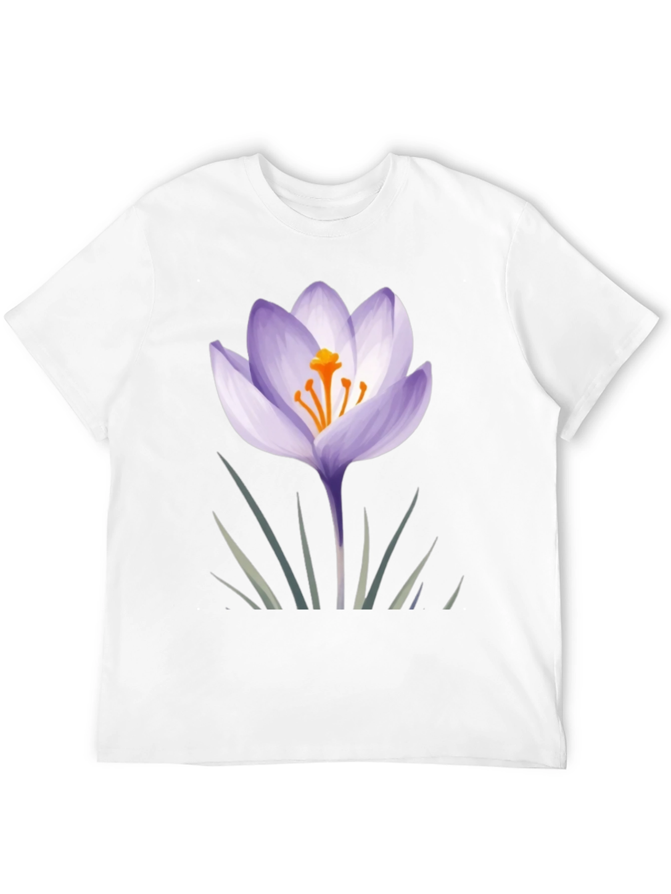 Black Crocus Flower Graphic Black T-Shirt view 12