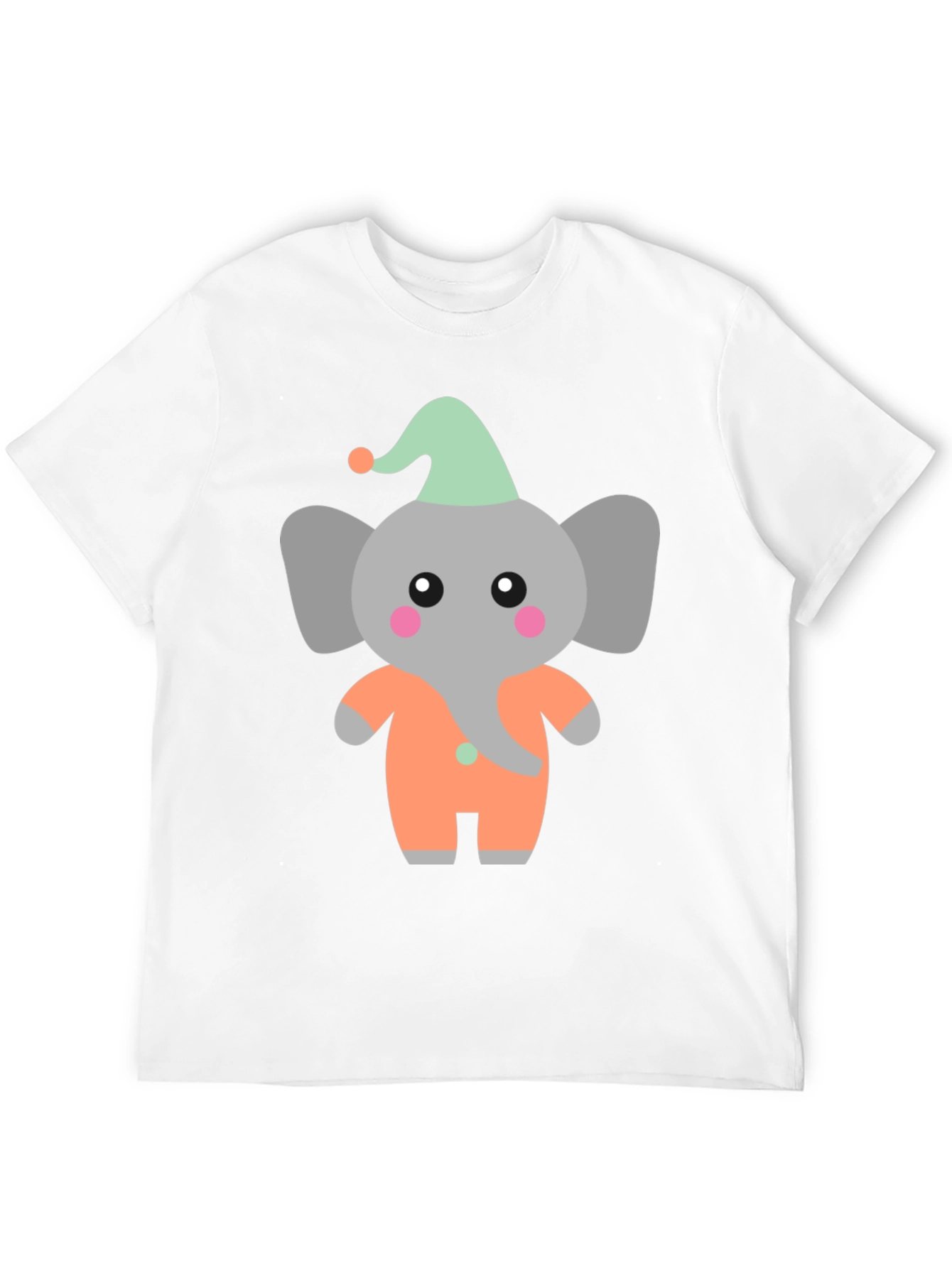 Black Cute Elephant Cartoon Black T-Shirt view 12