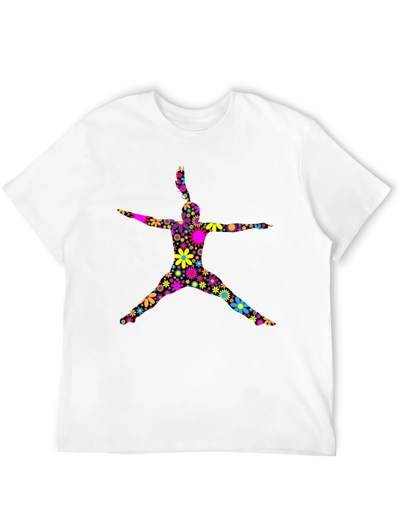 Black Floral Jumping Man Black T-Shirt view 12