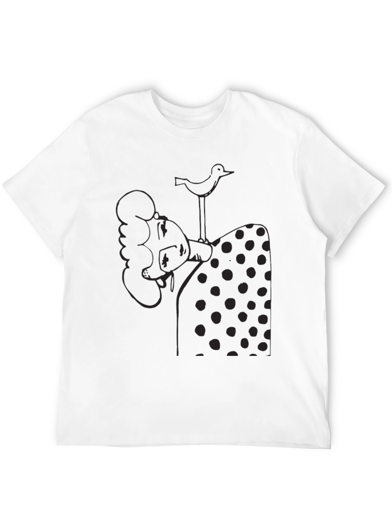 Black Unique Graphic T-Shirt - Quirky Bird Art view 12